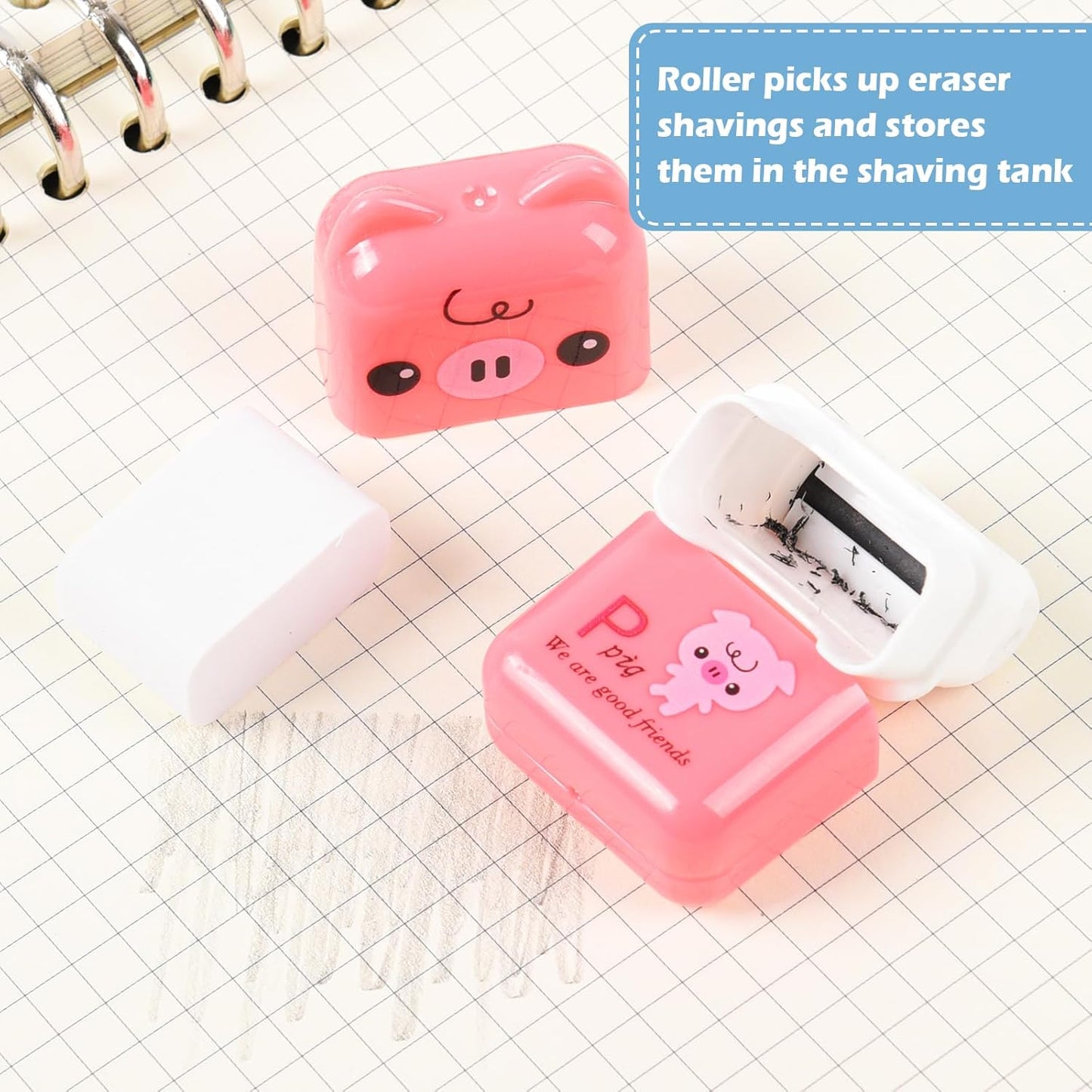 24 Pcs Cute Eraser for Pencils Cute Animals Eraser with Cover and Clean up Roller Kawaii Erasers for Kids Fun Erasers Back to School Supplies Kid Party Favors Gift