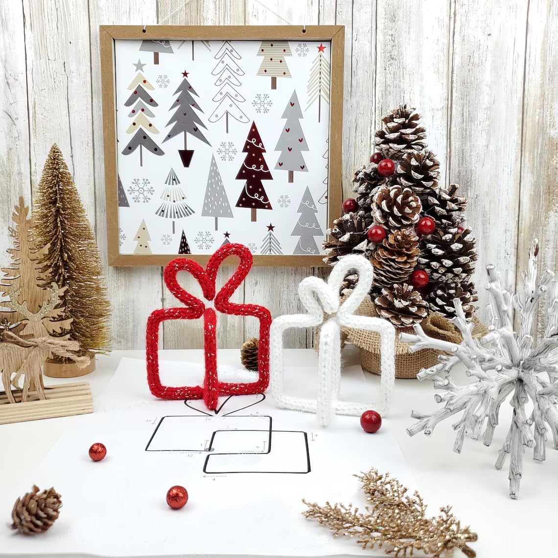 BoFUN Wire Craft Kit for Adults, Teens Christmas DIY Wire Art Crafts Set for Home Gatherings, Birthday Party Group, Holiday Parties, Women Birthday, Mother's Day Gifts, Handmade Home Decor (Christmas)