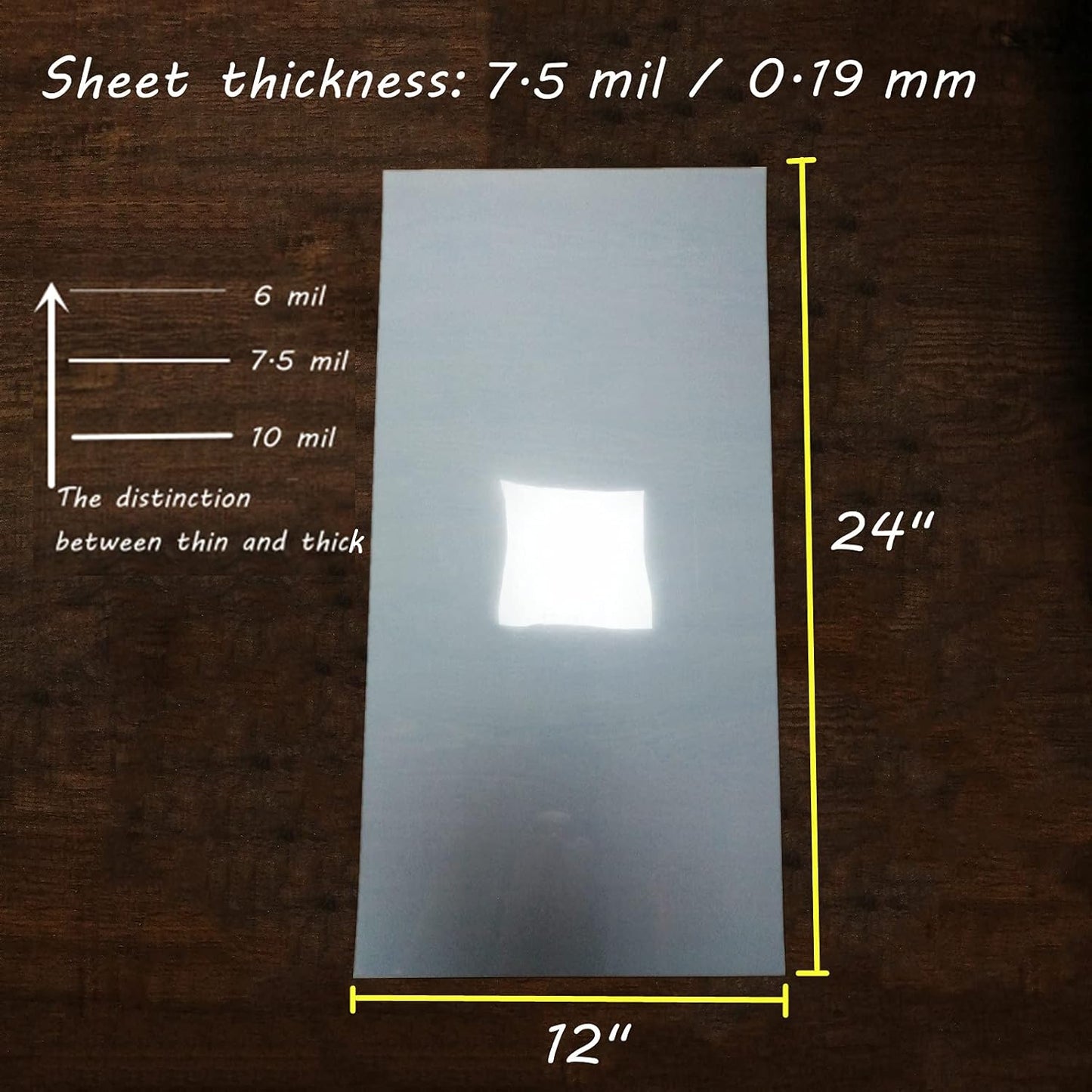 BANLTRE Mylar Craft Stencil Sheet, 12×24" Blank Template Acetate for Cutting Designs,Paper Tube Packaging (7.5 mil,8 Sheets)