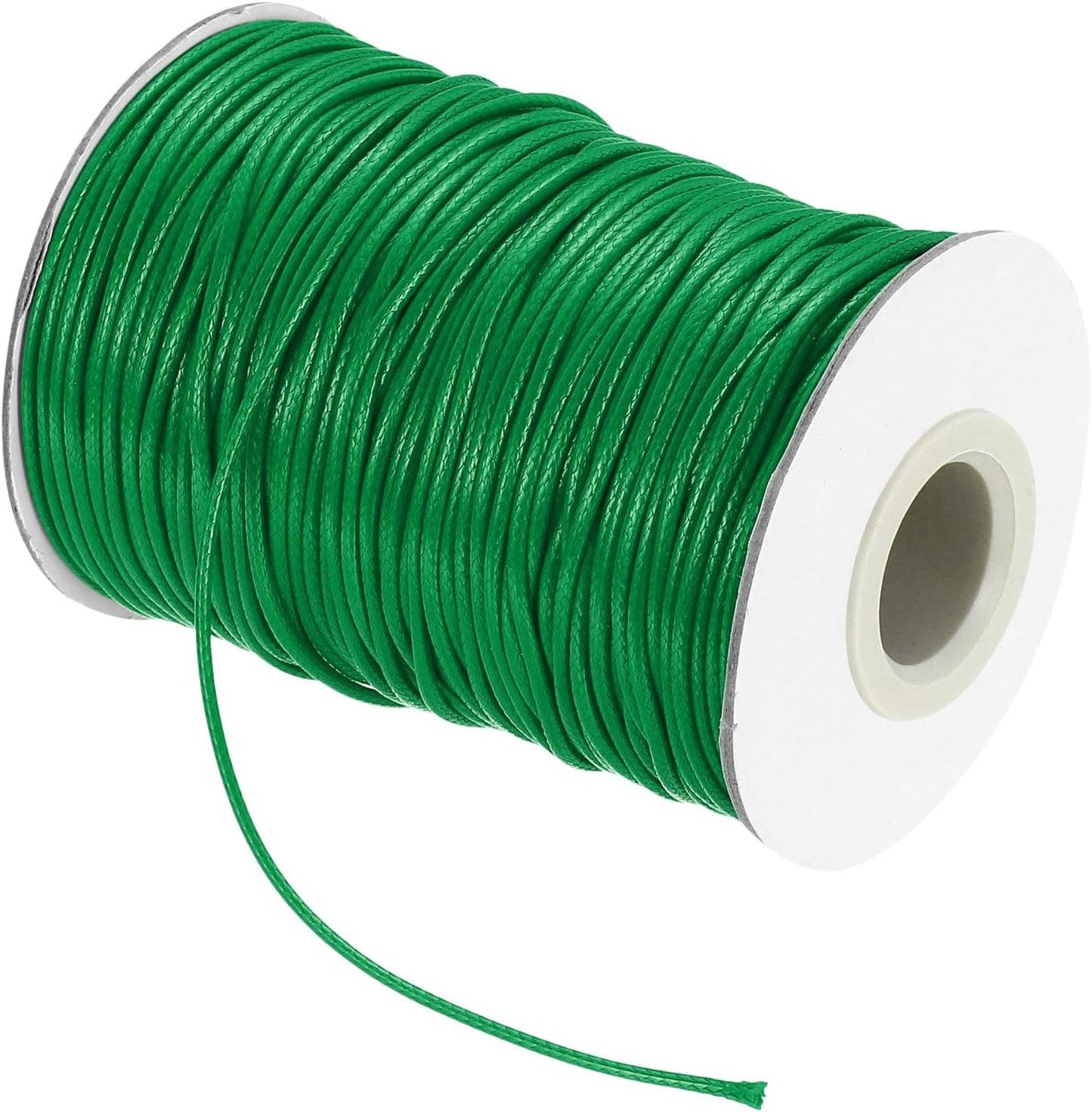 MECCANIXITY Waxed Cord 1.5mm Waxed Thread 87 Yard Wax String Leather Cord for Bracelet Making, Necklaces, Beading, Jewelry Making and DIY Crafts(Green)