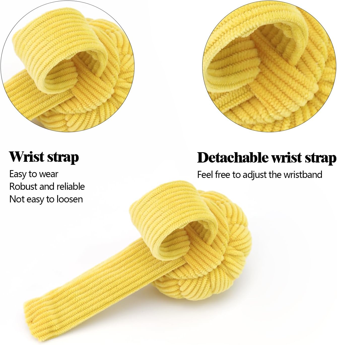 Wrist Pin Cushions Kits Sewing Needle Holder Pincushions with 1 Pcs Elastic Band Ring Pillow Shape Finger Pin Cushion for Sewing Quilting Needlework DIY Crafts. (Yellow)