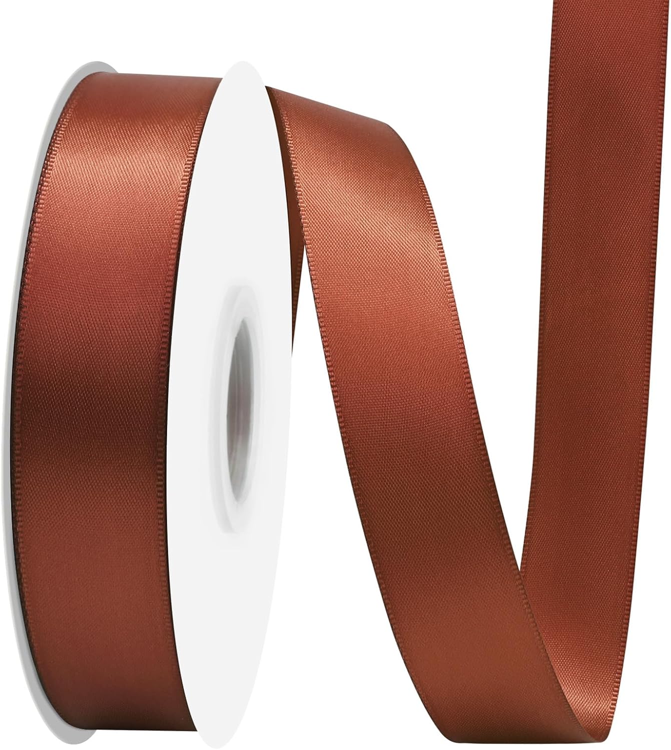 Rust Satin Ribbon 1" X 50 Yards Solid Color Double Faced Ribbons Perfect for Crafts Wedding Decor Bow Making Arts Sewing and More
