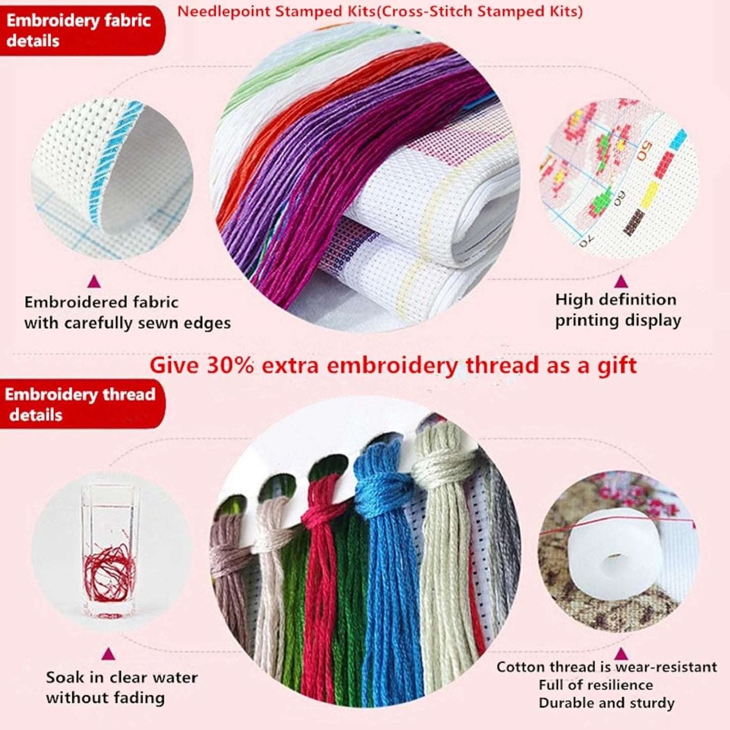 Fanxvivy Stamped Cross Stitch Kits for Adults Beginners Pillow Needlepoint Kit with Embroidery Pattern Needlework Kit Prestamped Stitches Kit 11CT Cross Stitching-Lovers Walk 18x18 inch