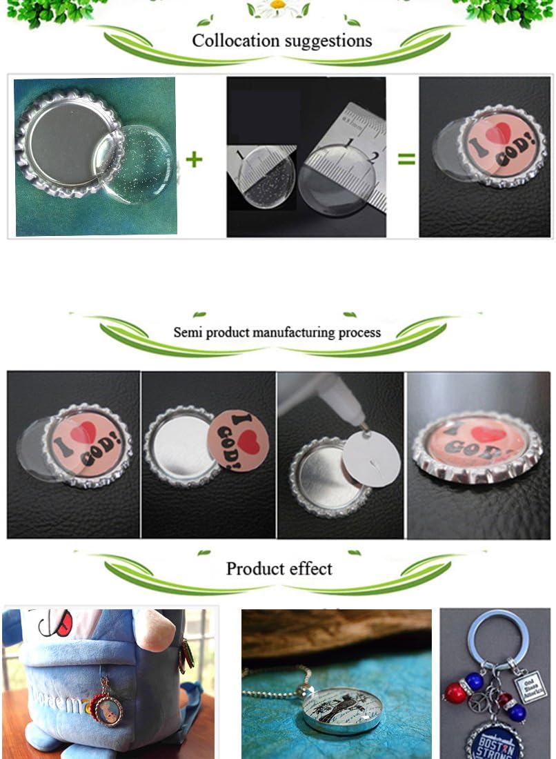 100-Piece Epoxy Resin Dome Stickers – Self-Adhesive Dots for DIY Crafts, Bottle Caps, Hair Bows, Scrapbooks, Jewelry & Pendants,1-Inch,Clear