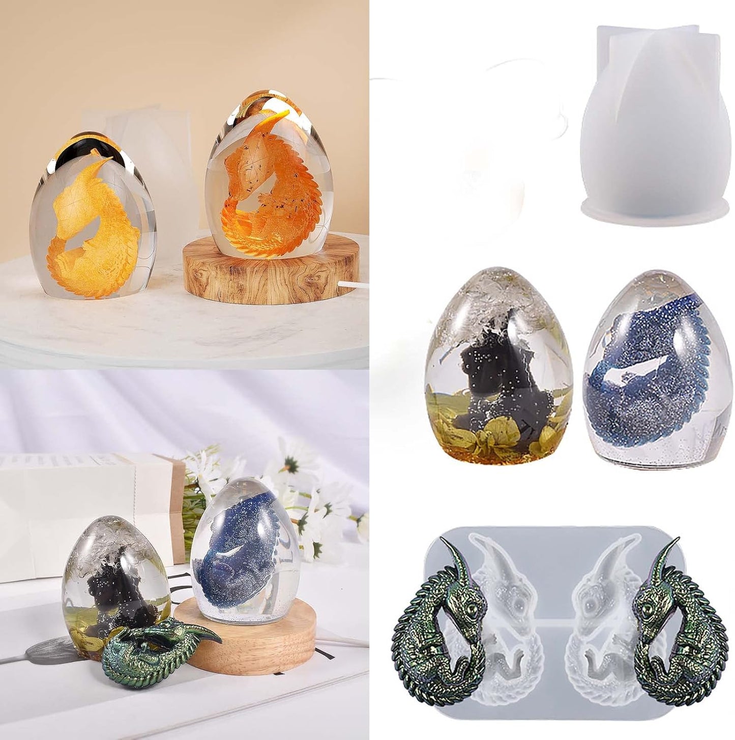 Dragon Mold Type-A Dragon Mold Dragon Egg Resin Mold Dinosaur Mold Candle Mold Lava Dragon Egg Silicone Mold for Resin Cake Mold Clay Resin Making Molds Candle Making Molds Craft Supplies