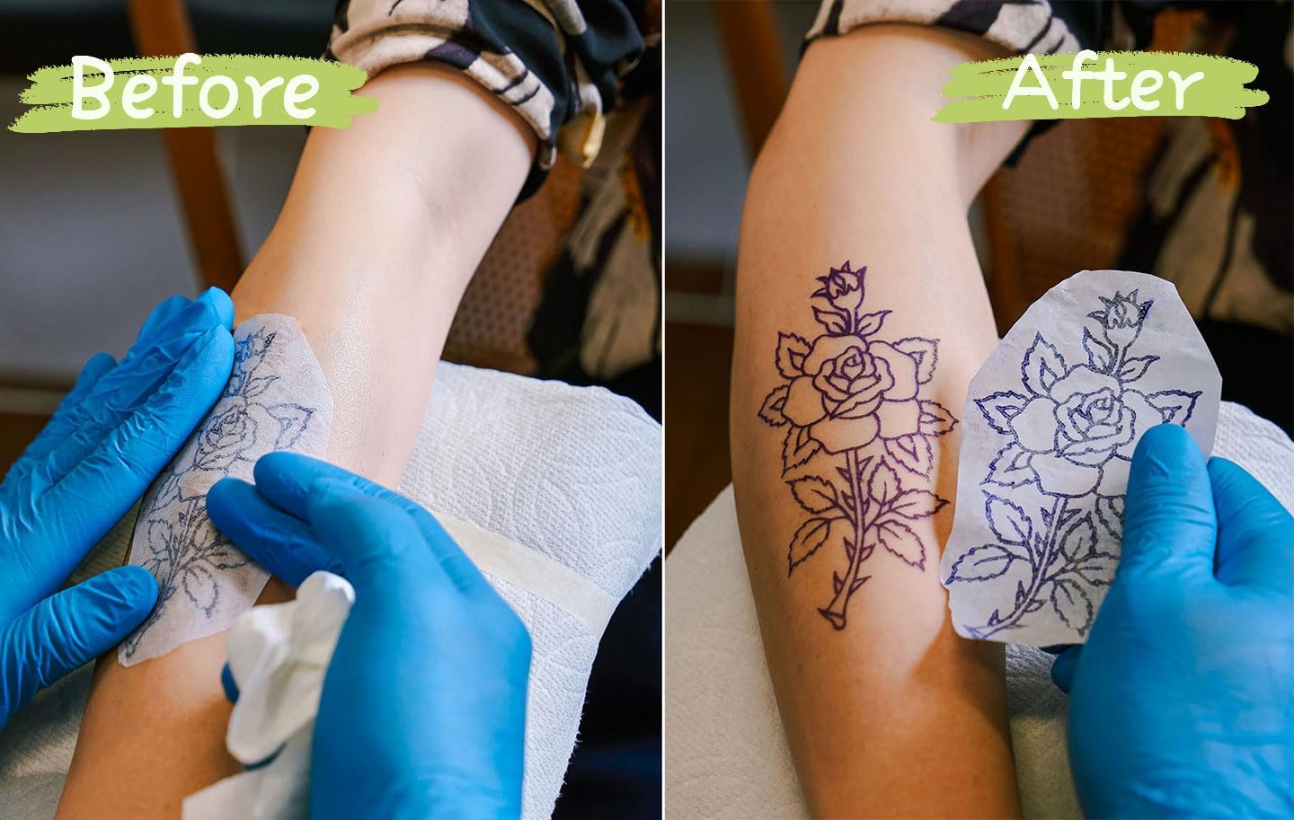 Tattoo Transfer Paper - 100 Sheets A4 Size, Thermal Stencil Paper for Tattoo Transfer Kit - Commercial & Personal Use, DIY Tattoo Tracing Paper Compatible with Printer & Tattoo Supplies