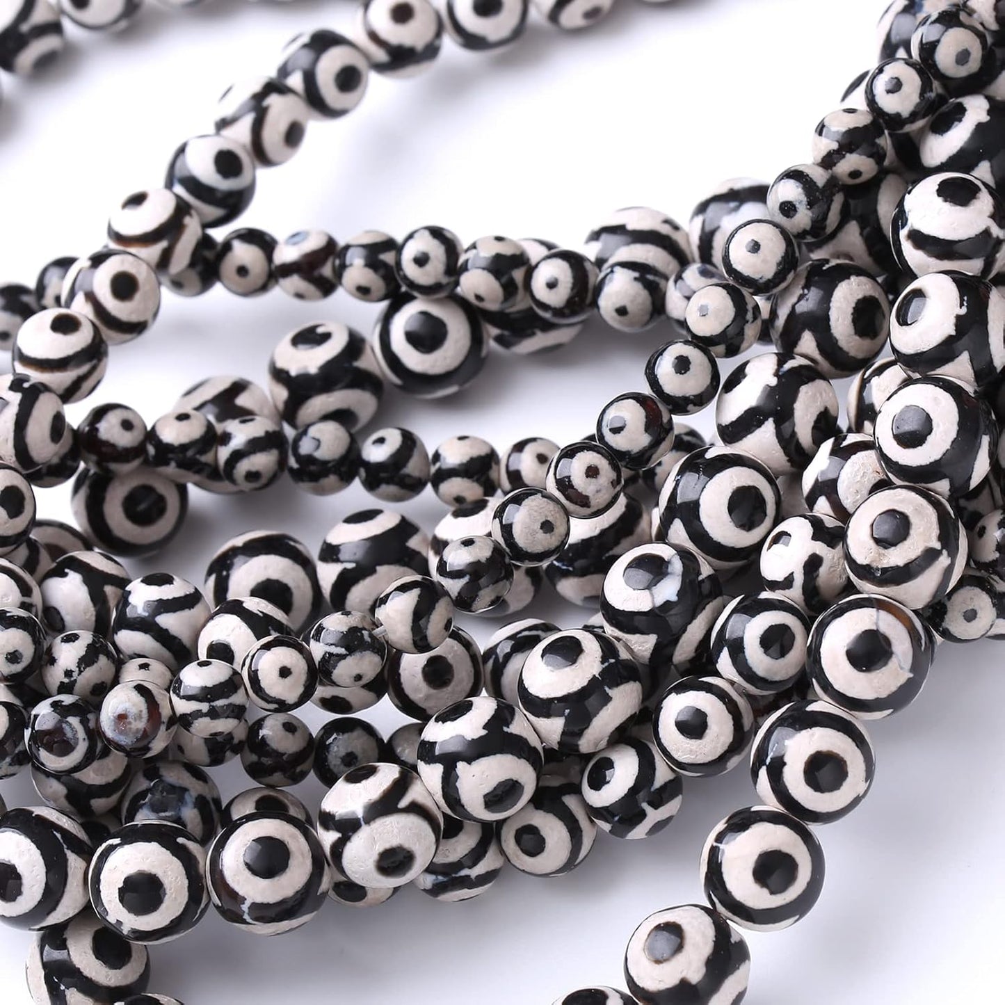 36PCS 10MM Natural Tibetan Stone Beads Round Loose Stone Beads for Jewelry Making DIY Energy Stone Healing Power Bracelet 15"