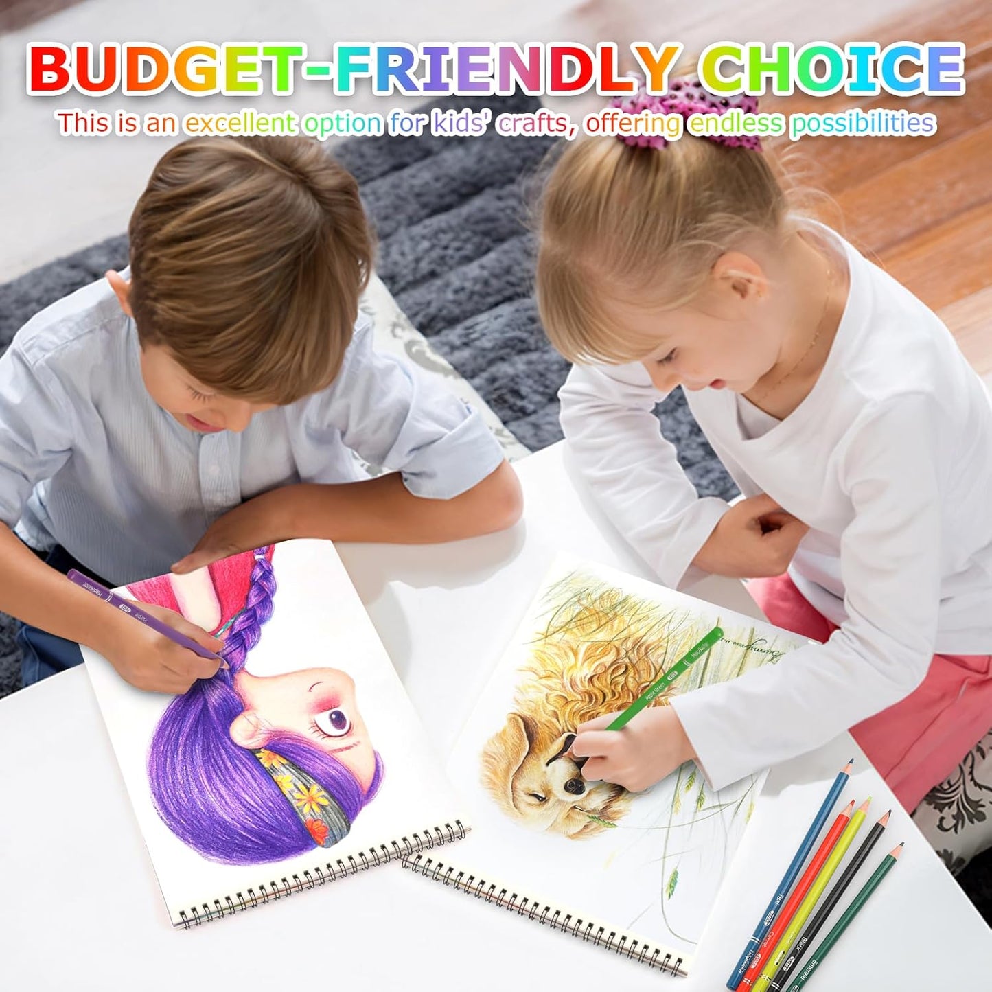 3-Pack 50 Sheets 9" x 12" Sketch Book, Spiral Bound Art Sketchbook, Bulk School Supplies for Kids, Acid Free Artist Easel Drawing Paper Pad for Drawing Painting Writing Sketching