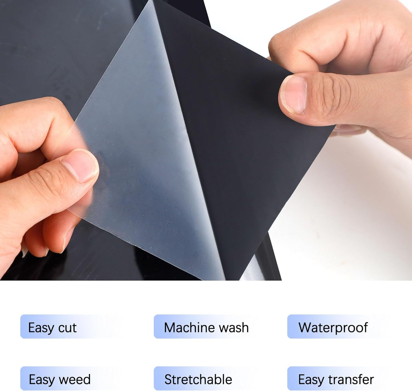 RENLITONG Matte Black Iron on Vinyl Roll - 12Inch x 13ft HTV Heat Transfer Vinyl for T-Shirt, HTV Rolls for All Cutter Machine - Easy to Cut & Weed for Heat Transfer Design