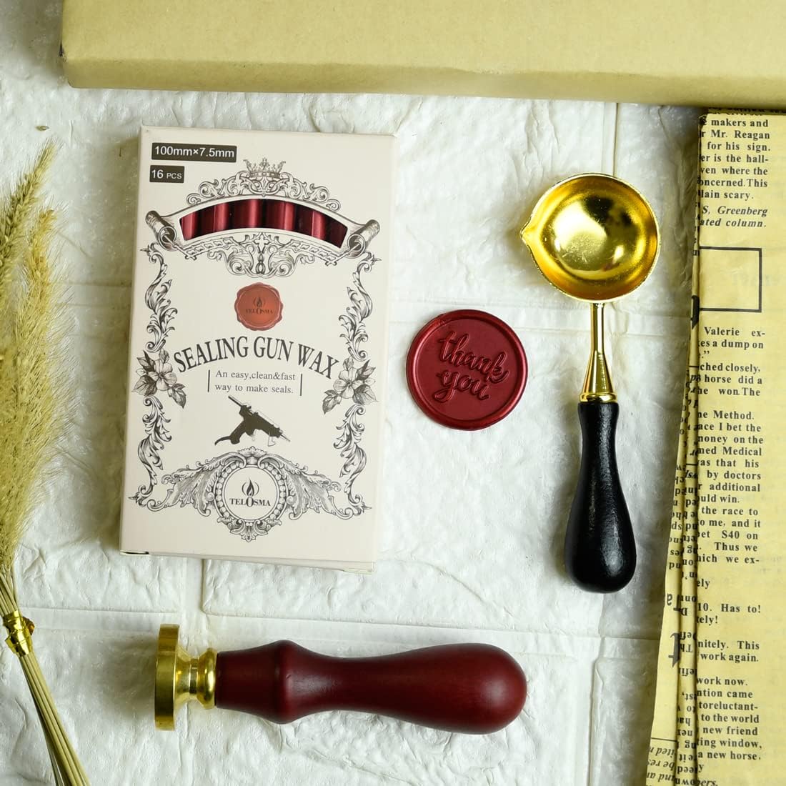 16 Pieces Glue Gun Sealing Wax Sticks in Metallic Red for Mini Glue Gun, Great Decor for Letter, Wedding Invitations, Cards Envelopes, Snail Mails, Wine Packages, Gift Wrapping