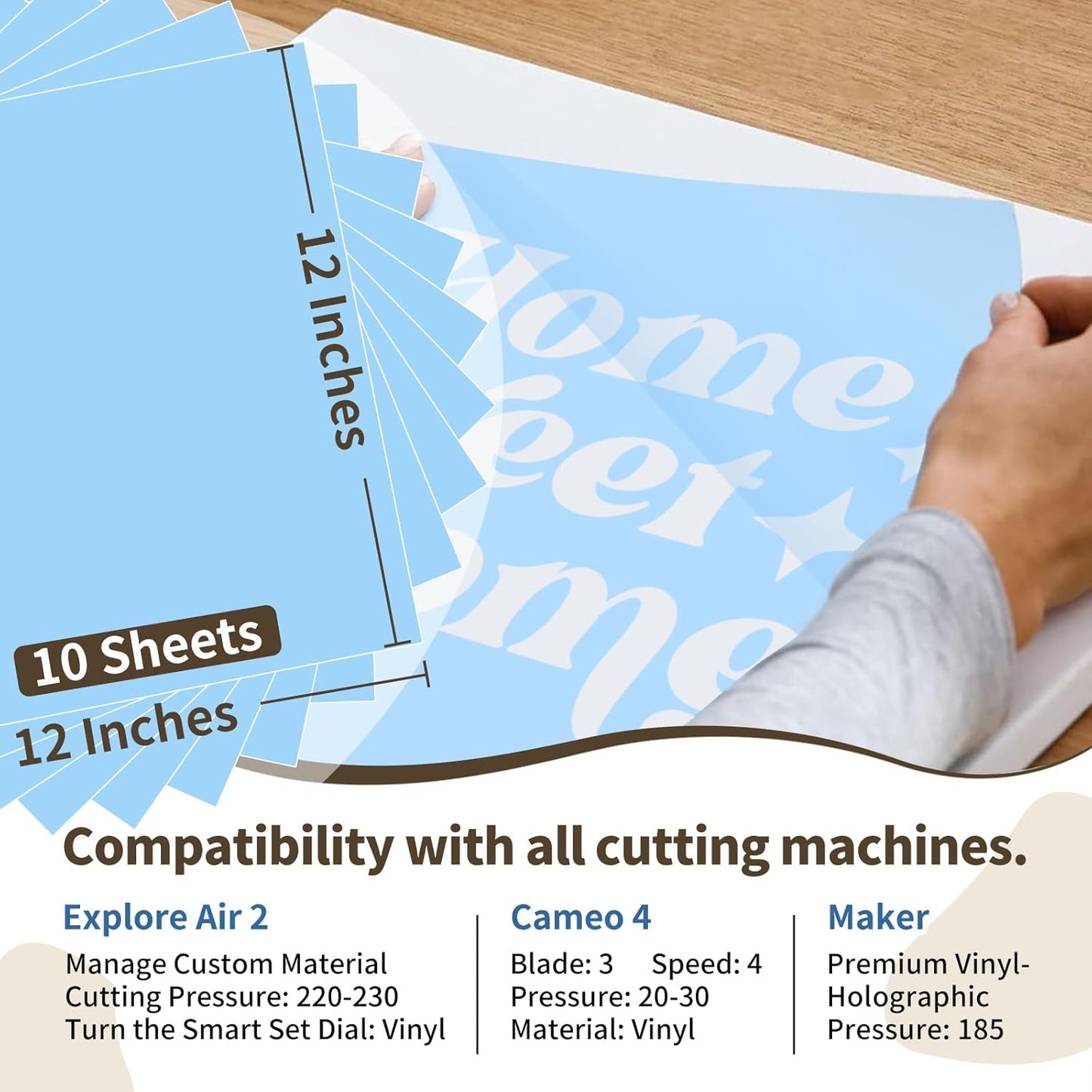 TECKWRAP Blue Stencil Vinyl Adhesive Masking Film with Anti-Bleed Technology & Black Grid Transfer Tape, 12”X12” 10 Sheets/Style, Permanent Adhesive Vinyl, DIY Decals, Signs, Windows, Stickers