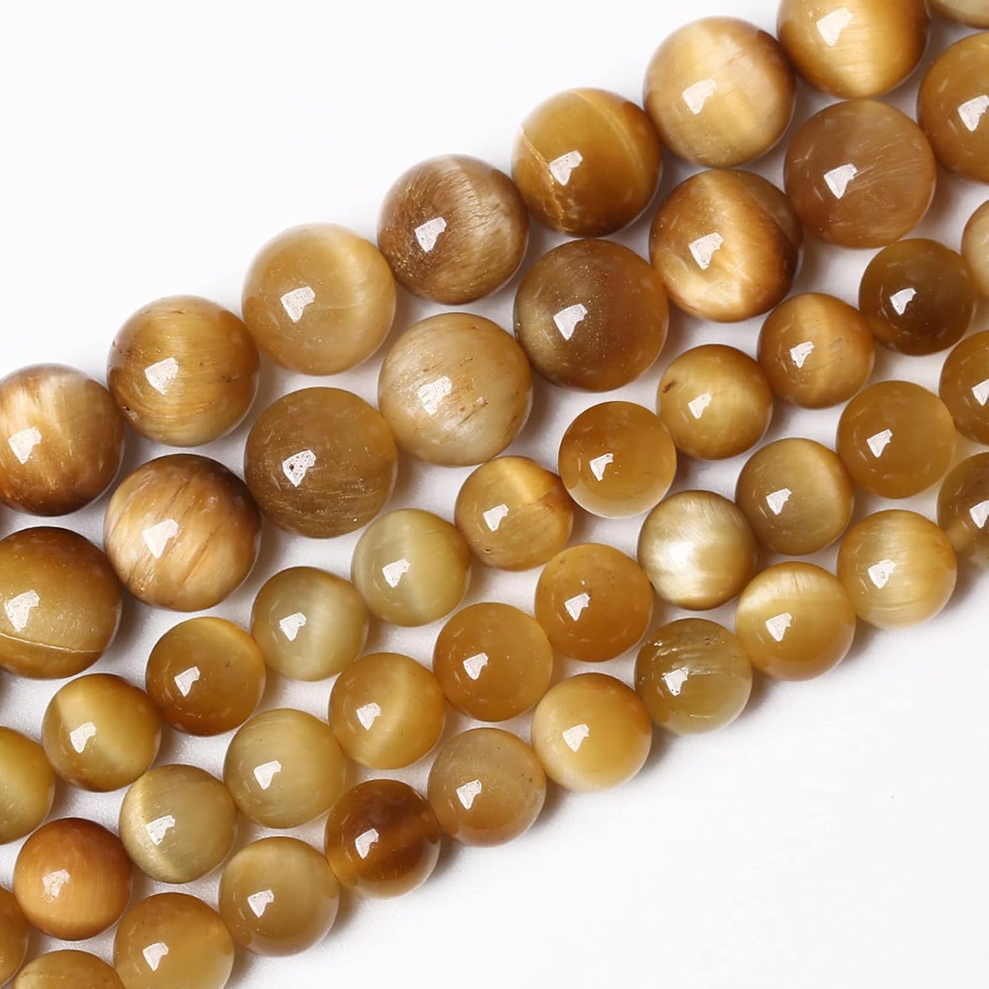 12mm 32pcs Natural Gemstone Gold Tiger Eye Beads Round Spacer Loose Beads for Jewelry Making DIY Bracelet Necklace 15" Inch
