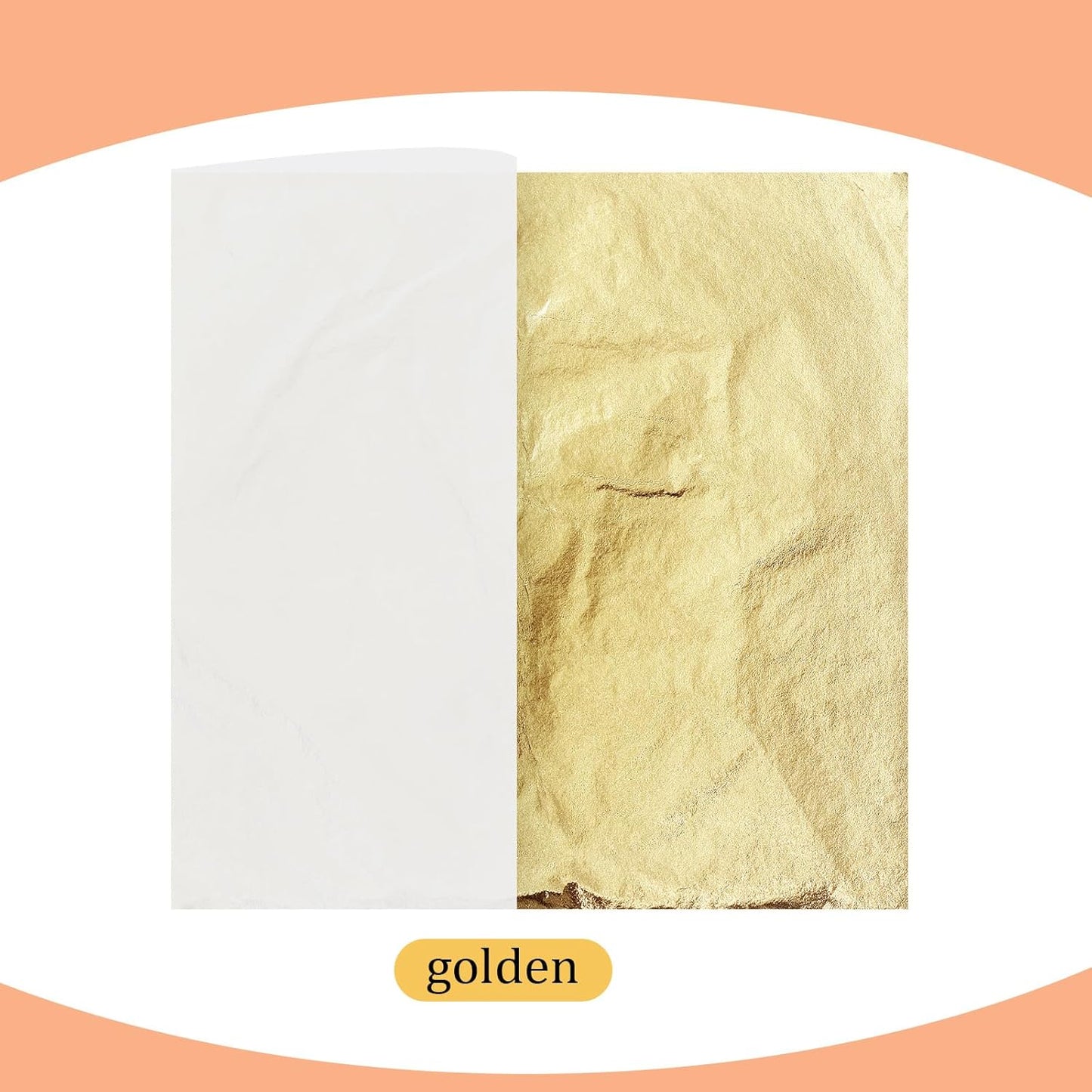 Cunhill 200 Pcs Gold Leaf Sheets for Art Foil Paper Leaf Art Foil Sheets Gilding Brush Thin Paper Craft for Painting Gilding Crafting Decoration,5.5 x 5.5 Inches(Gold)