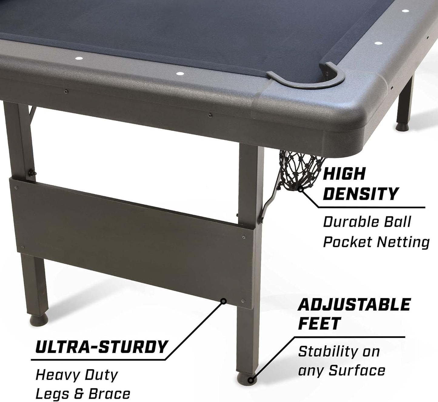 GoSports 6, 7, or 8 ft Billiards Tables - No Assembly, Choose Your Color - Portable Pool Table Includes Full Set of Balls, 2 Cue Sticks, Chalk and Felt Brush