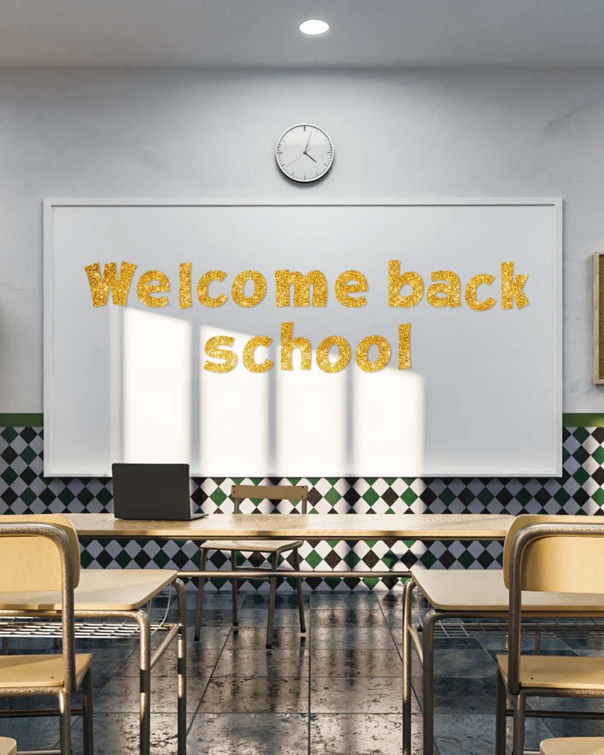 237 Pcs Glitter Bulletin Board Letters, Numbers and Punctuation, Poster Board Letters Alphabet Cut Out Cardboard Letters Accessories for Classroom Display Decorating Supplies 4inch (Yellow)