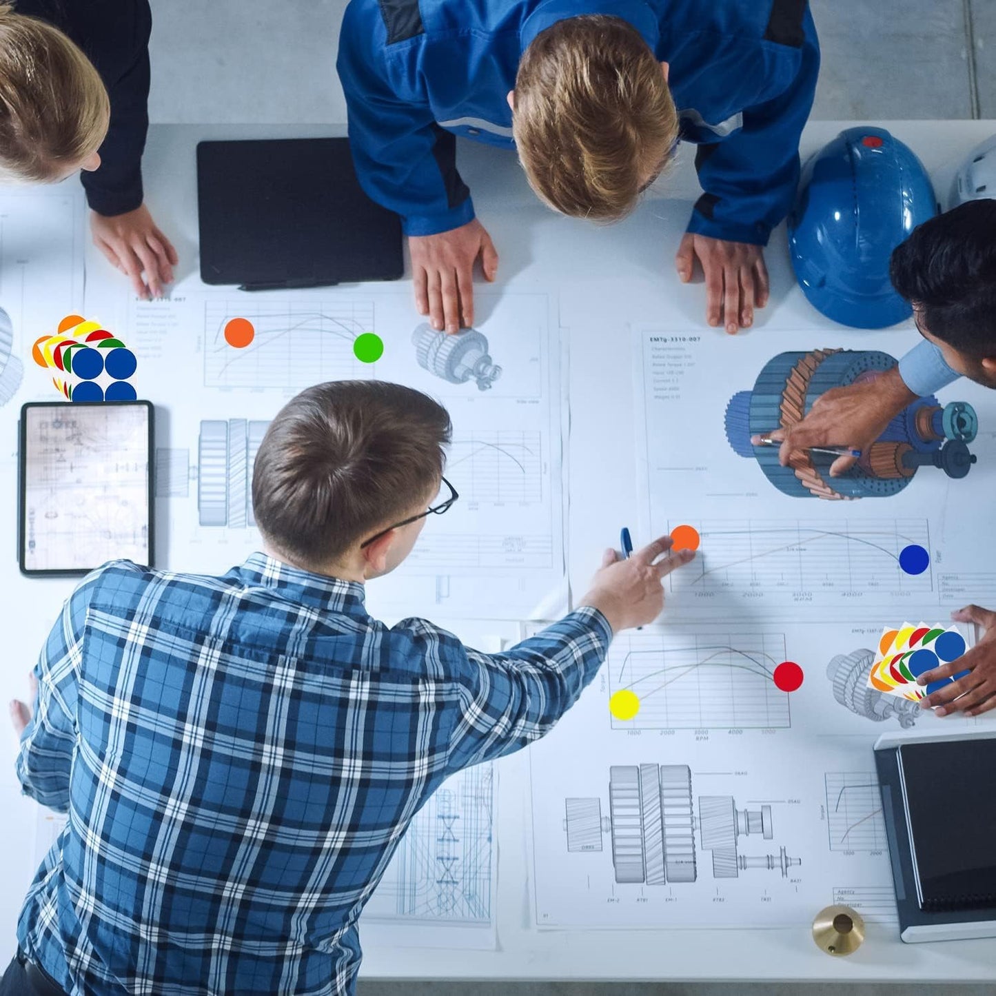 ChromaLabel 1 Inch Round Label Removable Color Code Dot Stickers, 1000 Labels per Dispenser Box, Fluorescent Red-Orange