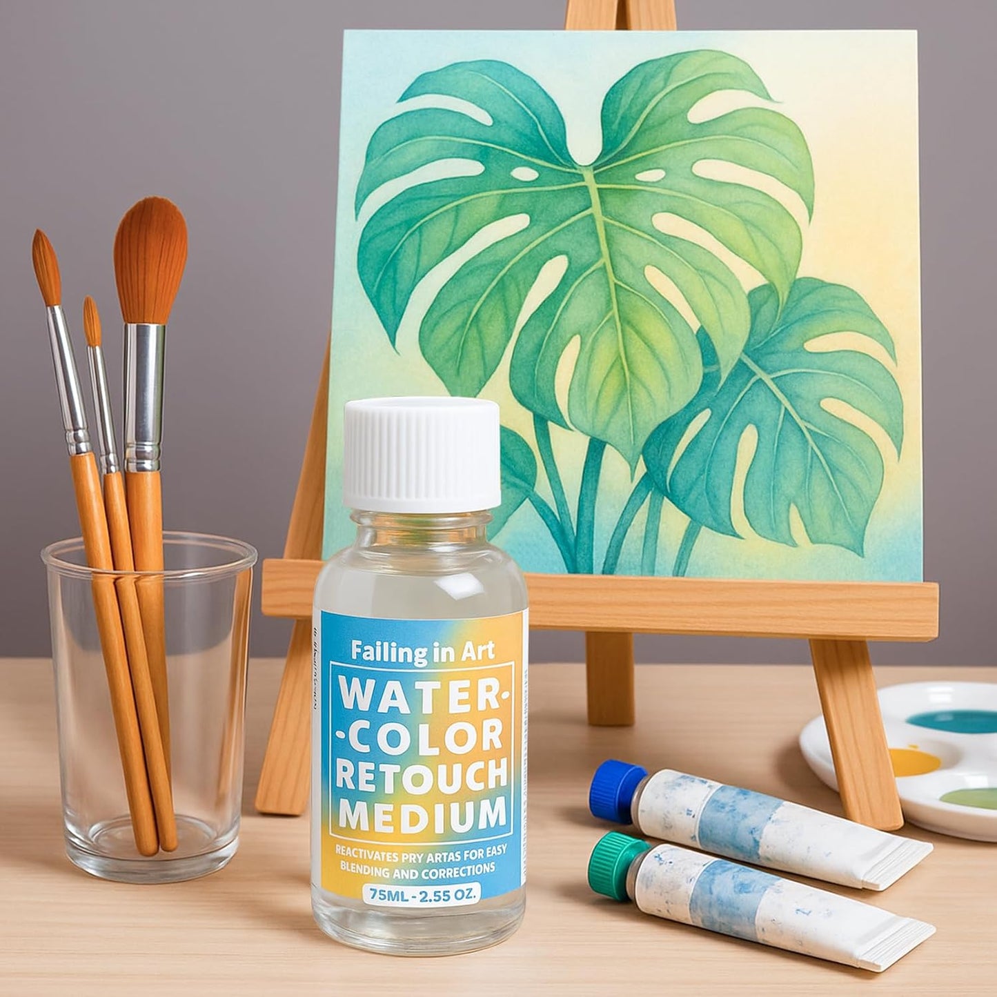 Falling in Art Professional Artist Retouching Varnish, Watercolor Retouch Medium for Painting, 2.5Oz Bottle