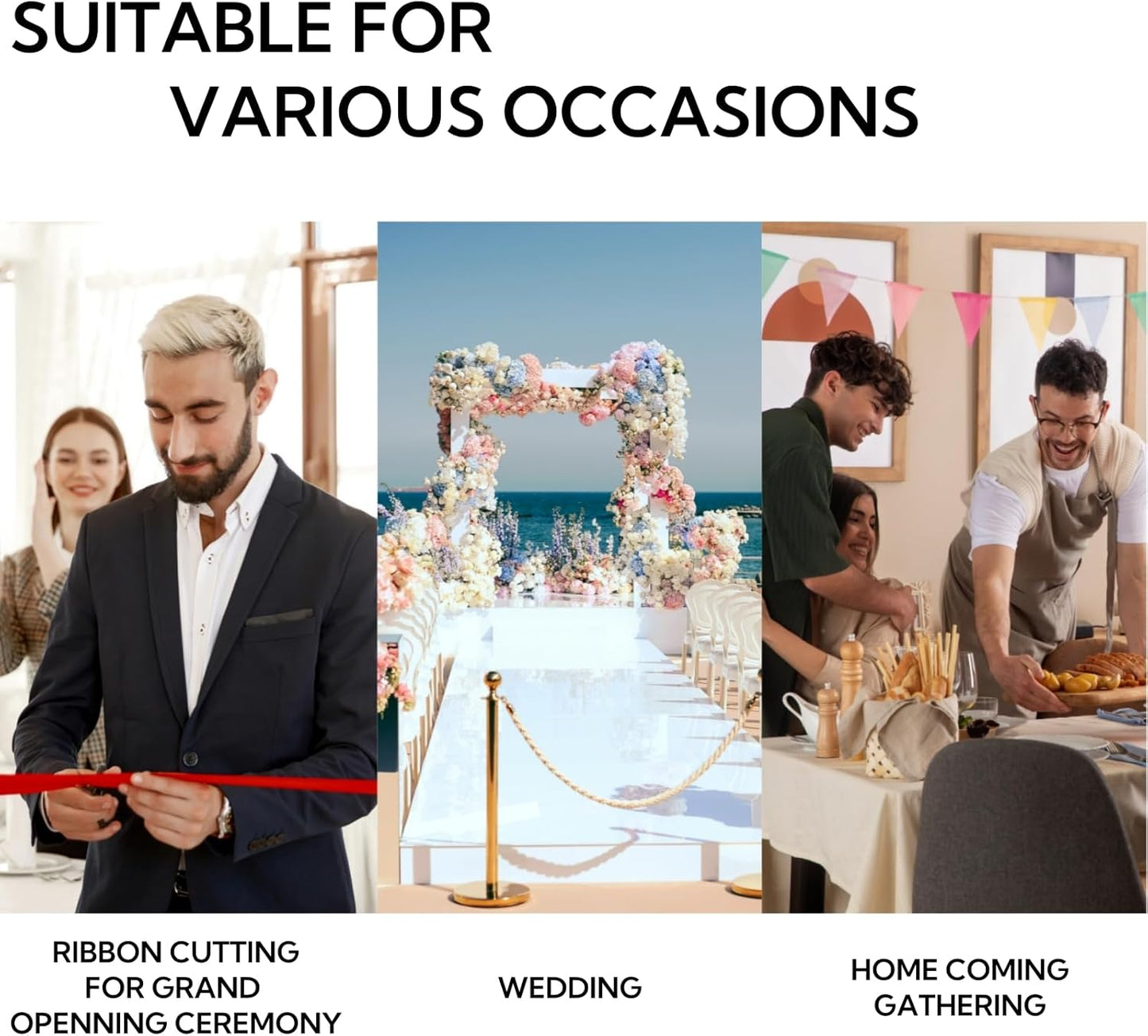 4 Inch 25 Yard Wide Satin Ribbon White, Solid Fabric Large Ribbon Roll for Cutting Ceremony Wedding Opening Party Decoration, Chairs, Sewing, Festival Pageant Sashes