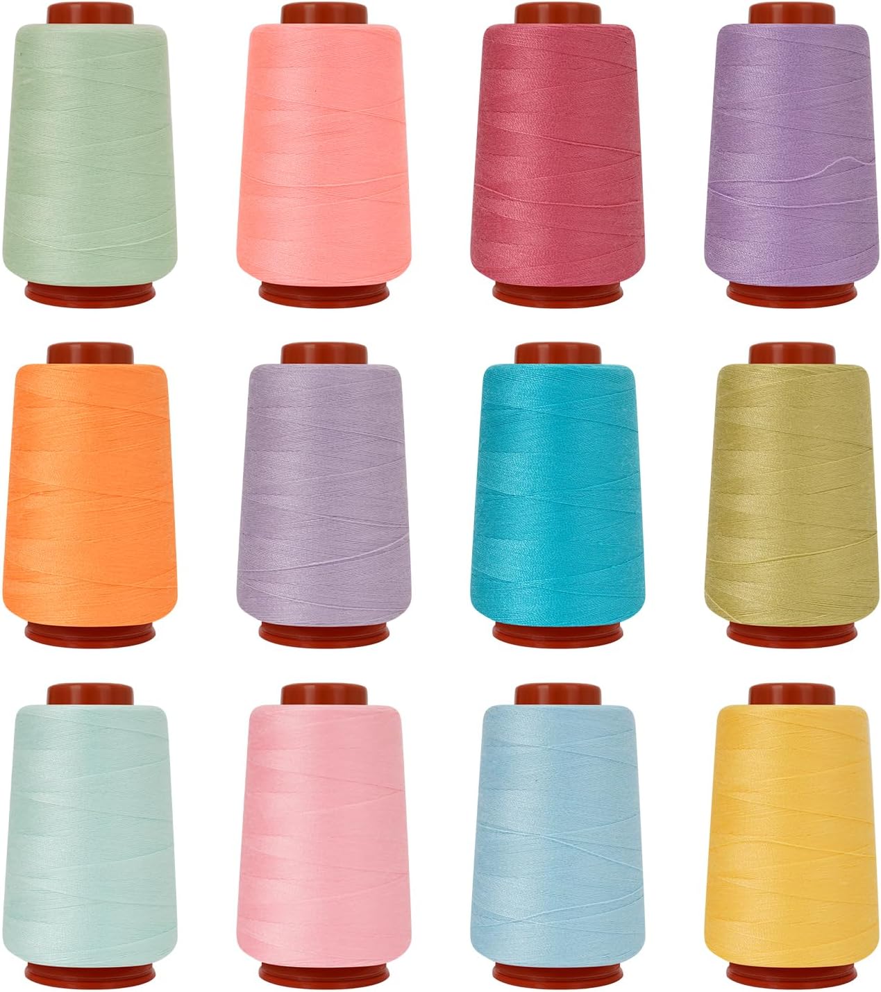 12PCS Sewing Thread Kit 30wt Spools,12 Colors,Assorted Colors Each 800 Yards of Polyester Threads for Sewing Hand and Machine,Stitching, Quilting, Serger (ZH-12PCSYMZBZQ)