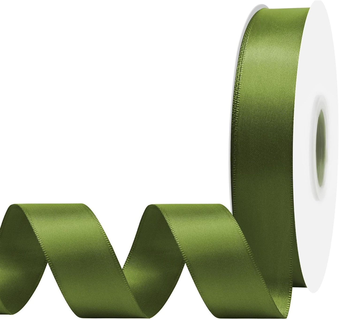 Moss Satin Ribbon 7/8" X 50 Yards Solid Color Double Faced Ribbons Perfect for Crafts Wedding Decor Bow Making Arts Sewing and More