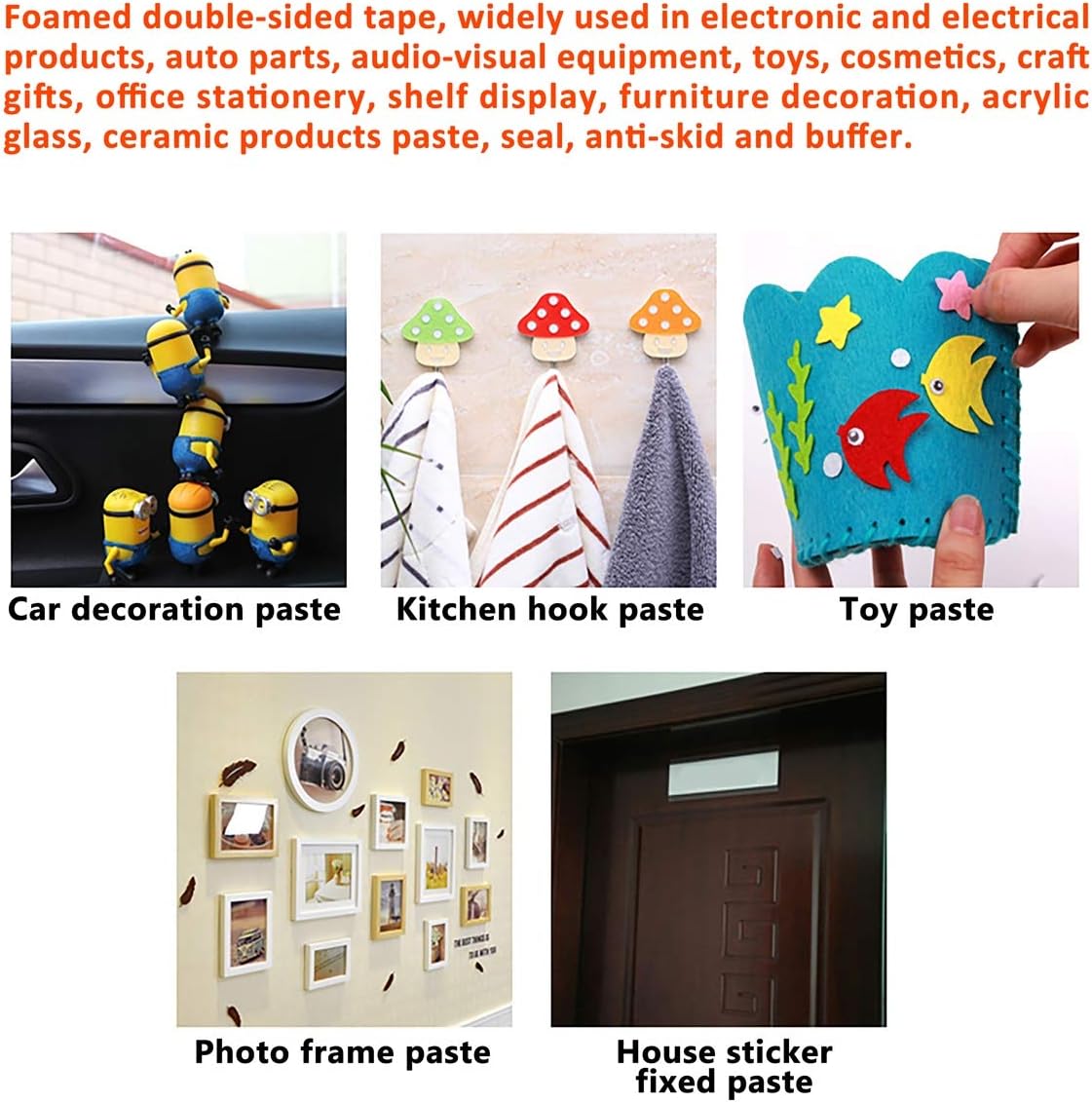 Double Sided Foam Tape 2.36In x 33FT 2 Pack, Mounting Tape Heavy Duty, Strong Adhesive Weatherproof Seal Strips for DIY Craft Picture Poster, Car & Gap Filling Mountings, Home Office Decor (White)