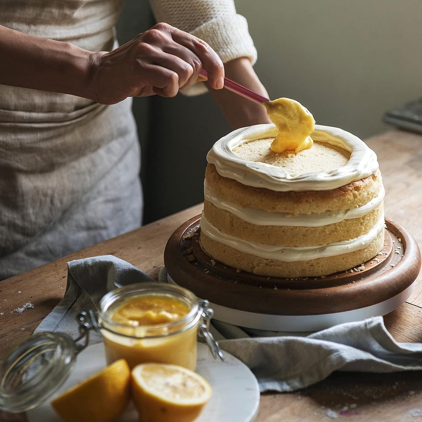 High Heat Resistant Silicone Scraper Spoon Commercial Spatula for Cooking, Rubber Spatula Set of 2 (9.5'')