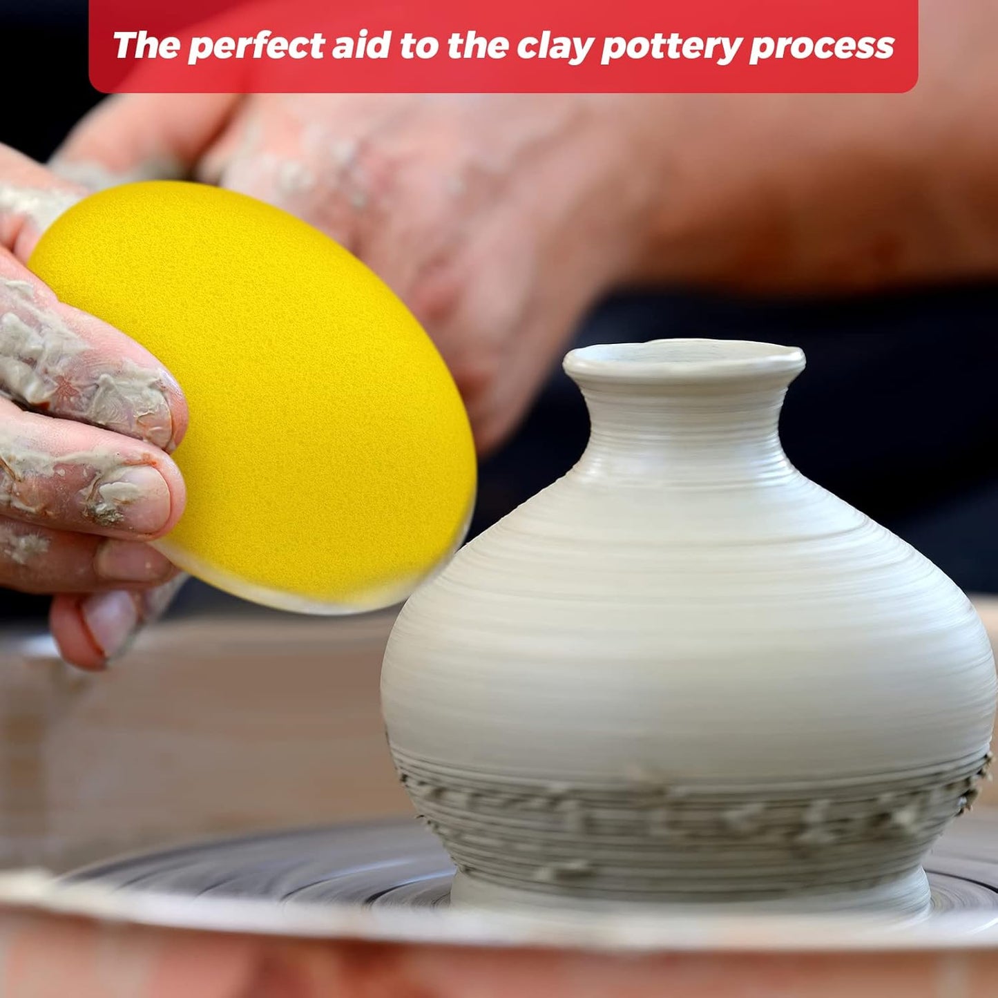 Jexine 30 Pieces Pottery Sponge for Clay Ceramics Pottery Clay Sponge Cleanup and Shaping Mud Tool Supplies for All Ceramic Artists