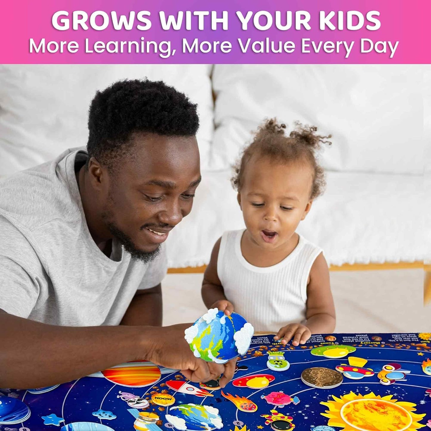 QUOKKA Space Felt Board for Kids 3-5 Years Old - Social Emotional Preschool Learning Activities for Ages 3-5 - Educational Flannel Toy Speech Therapy Gift