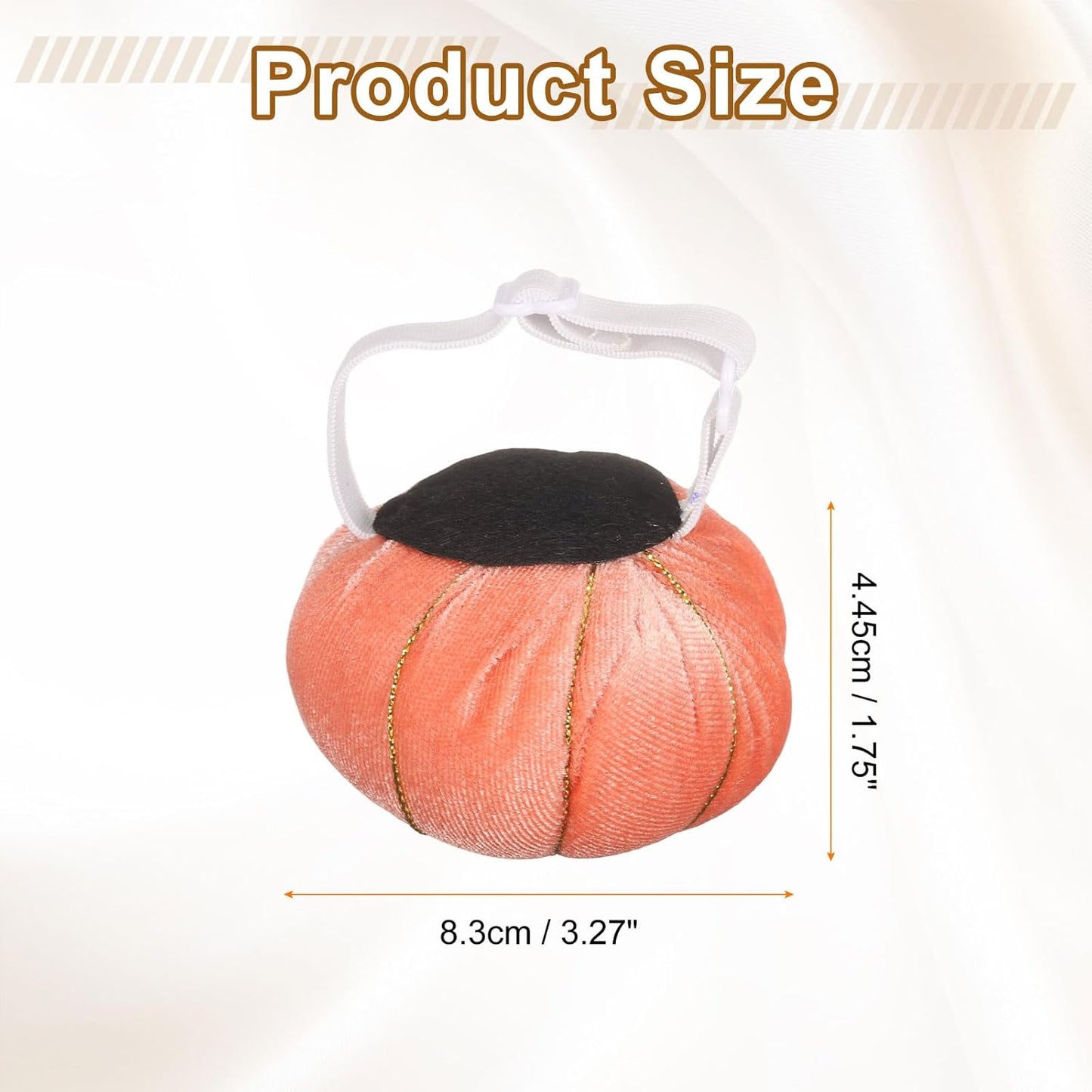 HARFINGTON Wrist Pin Cushion Wristband Sewing Pincushion Polyester Pin Holder Wearable Pumpkin Shaped Needles Wristband with 100 Head Needles for Sewing Quilting DIY Crafts, Orange