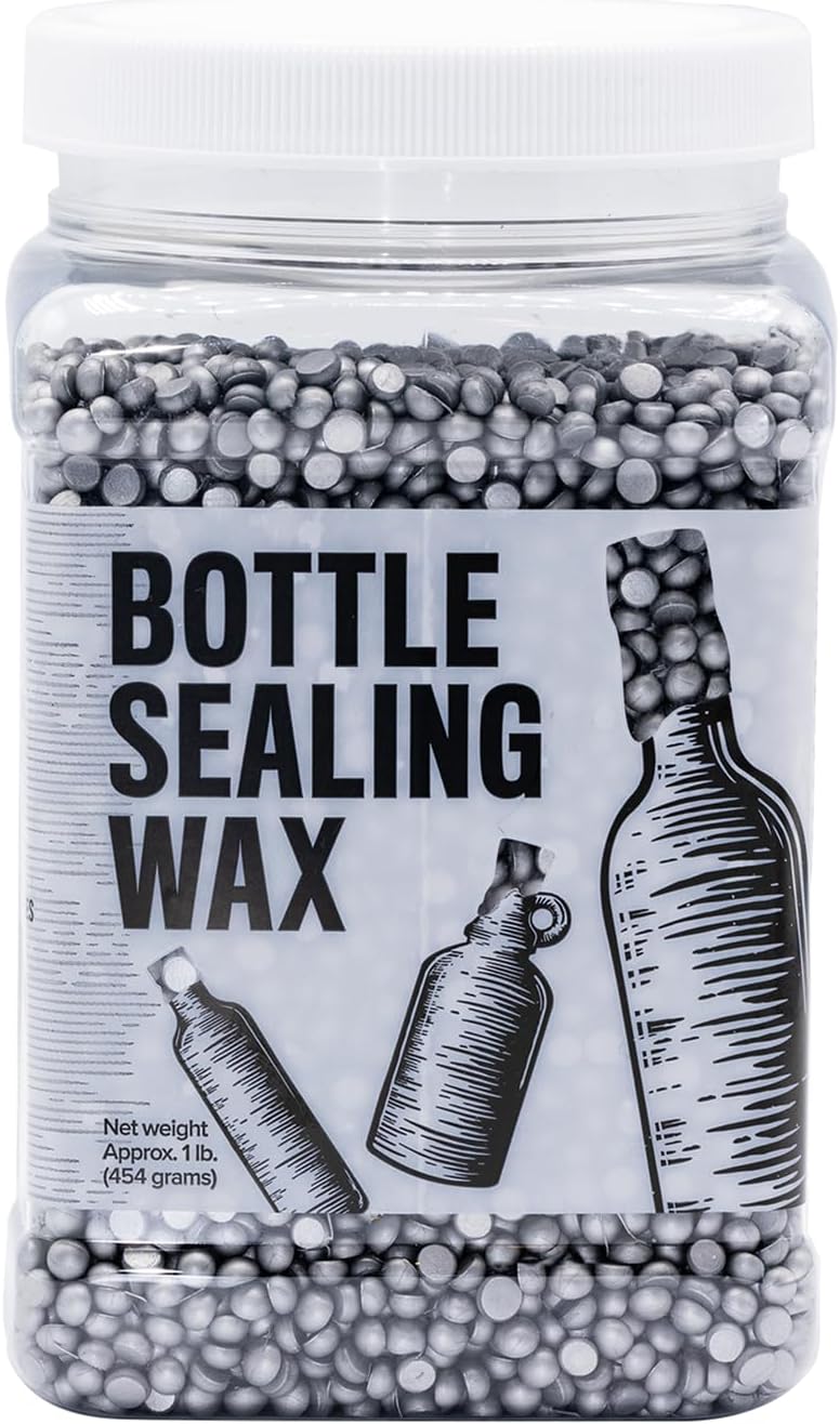 Blended Waxes, Inc. Bottle Sealing Wax, Pastille Wax Seal Beads For Wine, Beer, and Liquor Bottle Sealing, Seals Between 25-30 Bottles, 1 lb, Aluminum