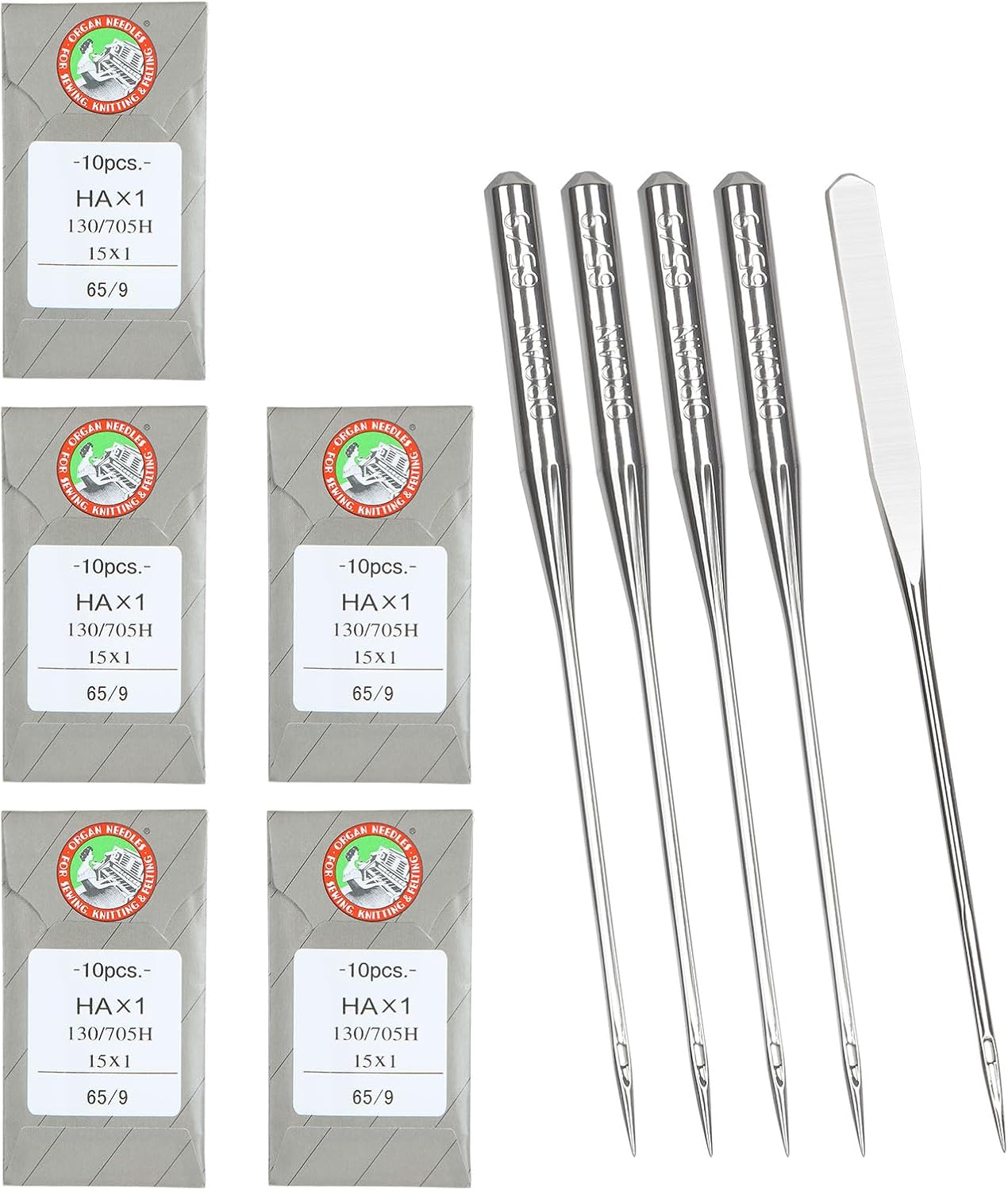 50PCS Embroidery Sewing Needles for Brother Machine Needles Size 65/9 130/705H HAx1 Sewing Needles Machine for Brother Sewing Machine