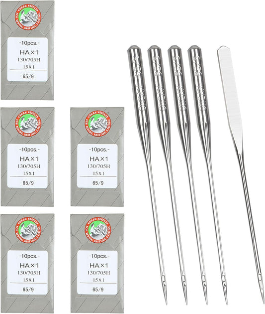 50PCS Embroidery Sewing Needles for Brother Machine Needles Size 65/9 130/705H HAx1 Sewing Needles Machine for Brother Sewing Machine