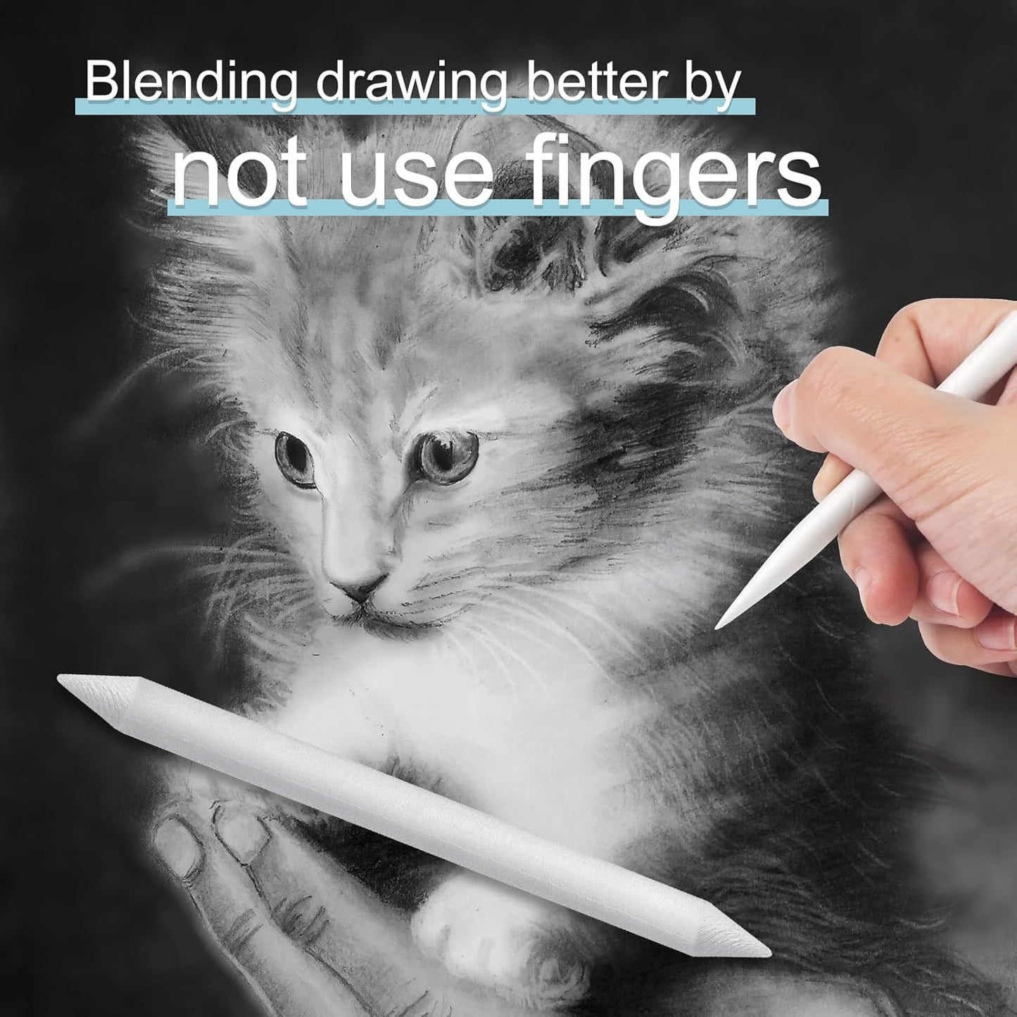 Jeimier 12 Pcs Blending Stumps for Drawing, Tortillions Blending Sticks for Beginner Drawing, Art Blenders, Blending Tools Paper Stumps for Shading Completed, Blending Pencil for Sketching, Softness