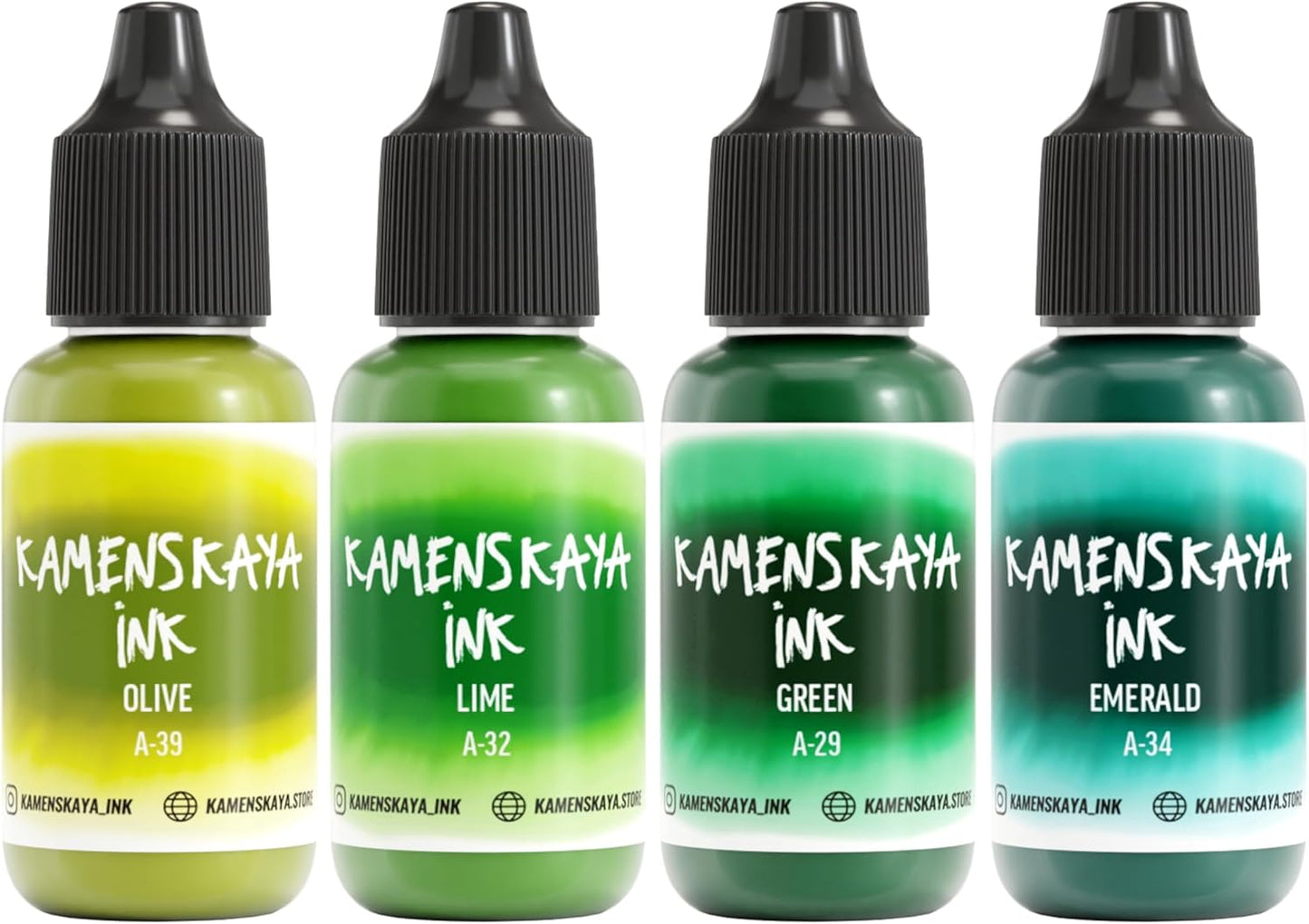 Alcohol Ink Set #10: Matched Color Combination of Alcohol Inks, 4 pcs. 0.51 fl oz (15 ml) Each