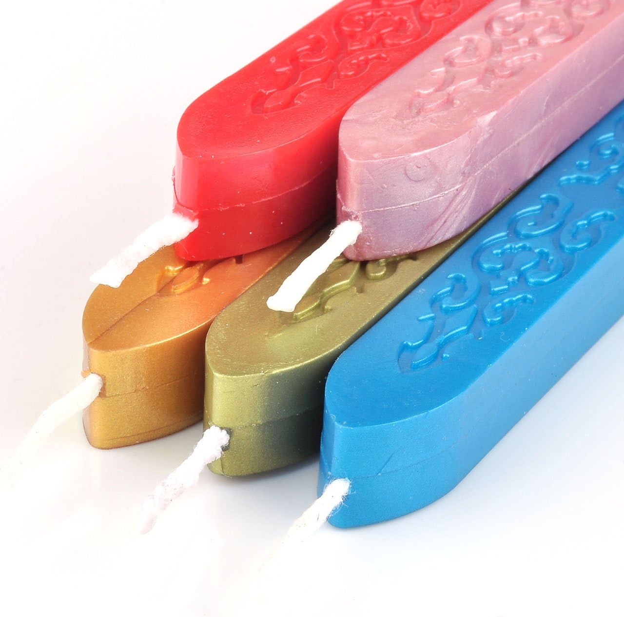 Yoption 5 Pcs Totem Fire Manuscript Sealing Sticks with Wicks Multi-Color Cord Wick Sealing Wax for Postage Letter Retro Vintage Wax Seal Stamp (Five Mix Colors)