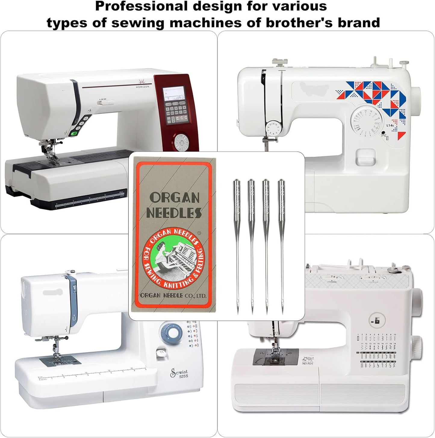 50 Pcs Embroidery Sewing Needles for Brother Machine Needles Size 90/14 130/705H HAx1 Sewing Needles for Brother Sewing Machine (5 Pack of 10 Needles)