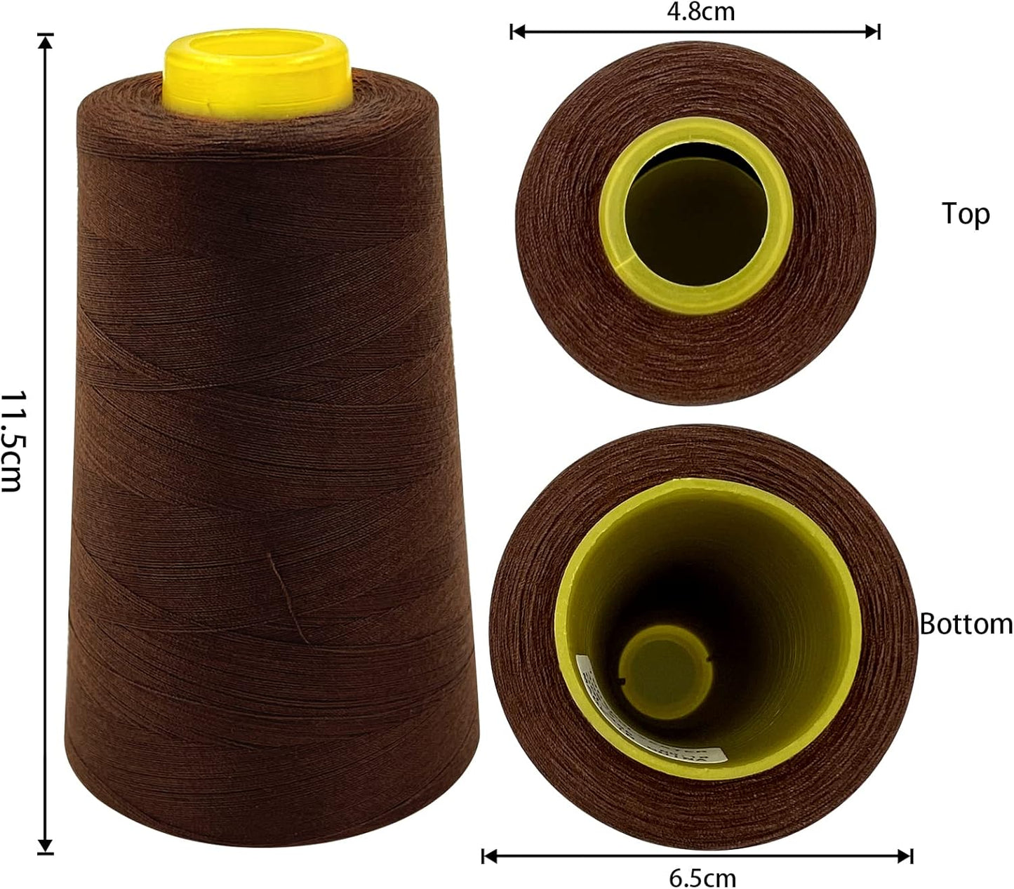 Tortoise 4 Cones of 3000 Yards Each Spool Thread for All Purpose, Serger, Overlock, Quilting, Sewing Machine - 100% Polyester - 40S/2 Red, Brown