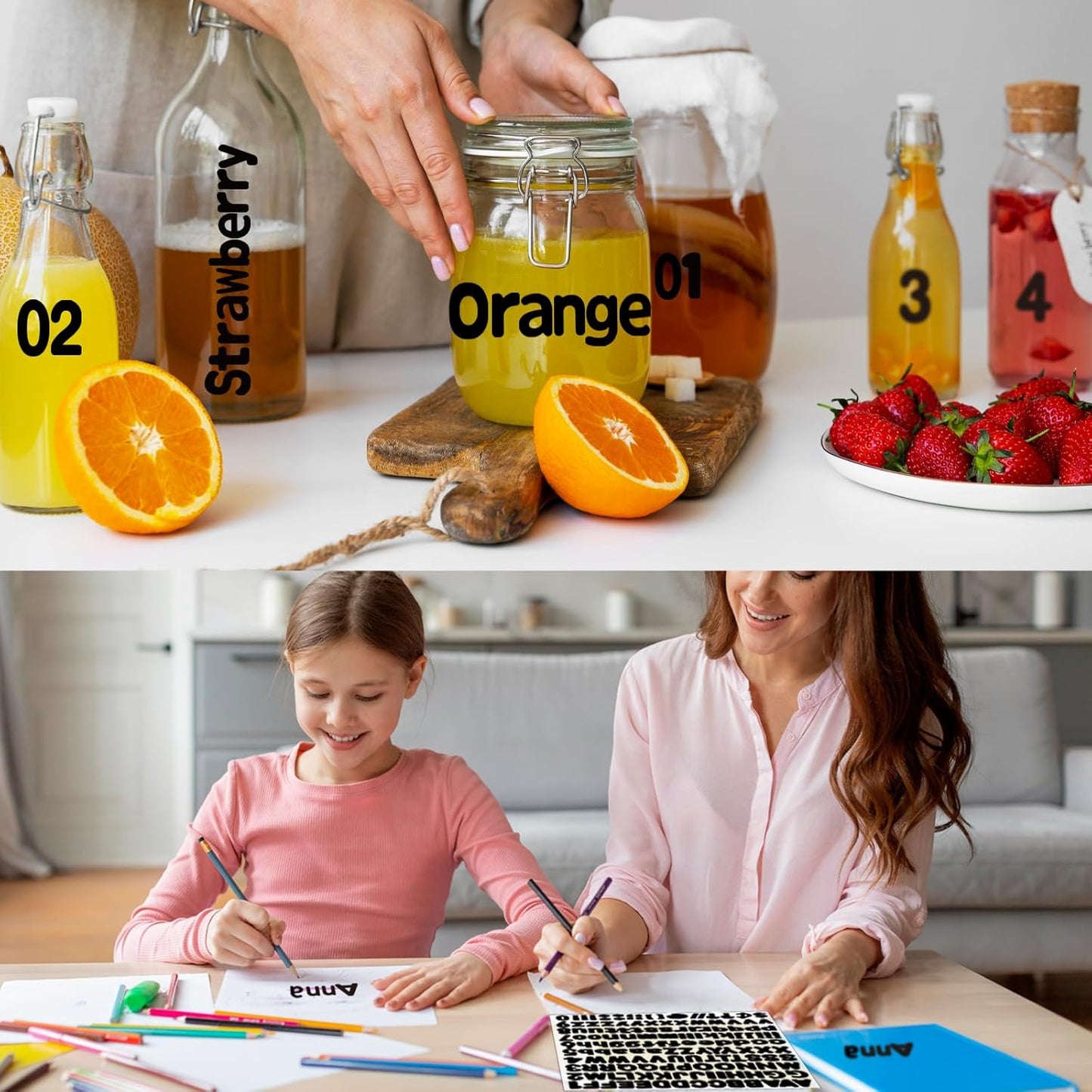 Alphabet Stickers, 1''Inch 12 Sheets Black Letter Stickers, Self Adhesive Vinyl Mailbox Numbers, Self Adhesive Letters for Bulletin Boards, Classroom, Home Decor