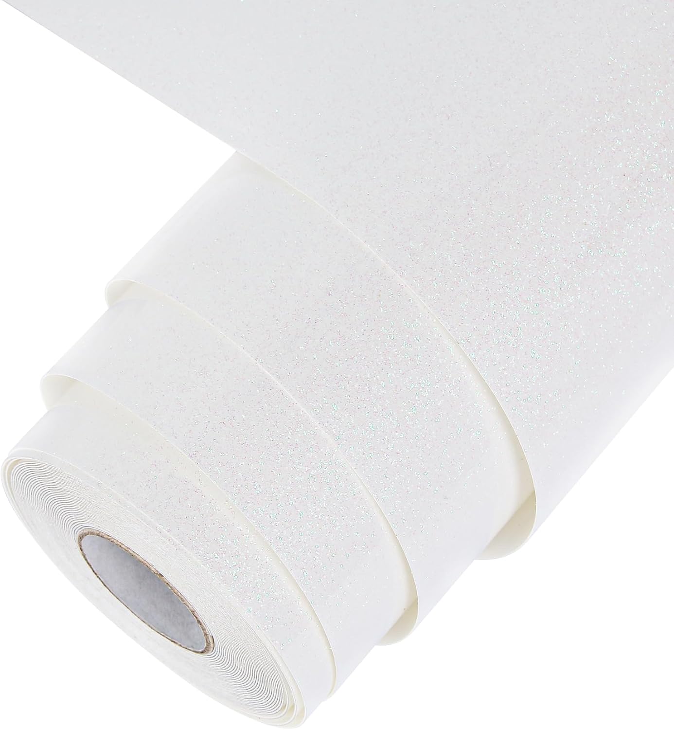 TORC Iridescent White HTV Heat Transfer Vinyl Roll 12 in x 20 ft Sparkly Rainbow White Iron-on Transfer for T-Shirts
