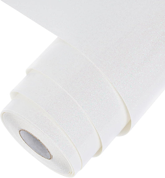 TORC Iridescent White HTV Heat Transfer Vinyl Roll 12 in x 20 ft Sparkly Rainbow White Iron-on Transfer for T-Shirts