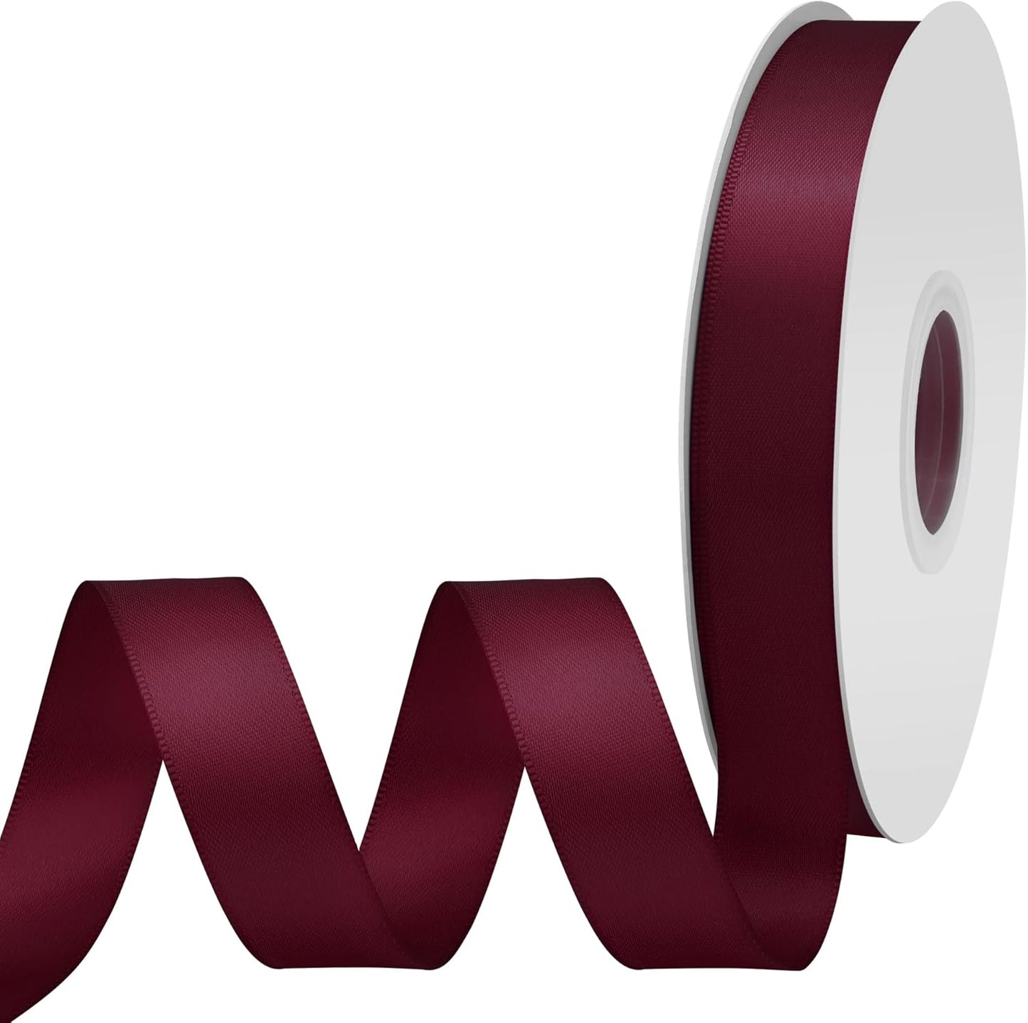 Wine Satin Ribbon 3/4" X 50 Yards Solid Color Double Faced Ribbons Perfect for Crafts Wedding Decor Bow Making Arts Sewing and More