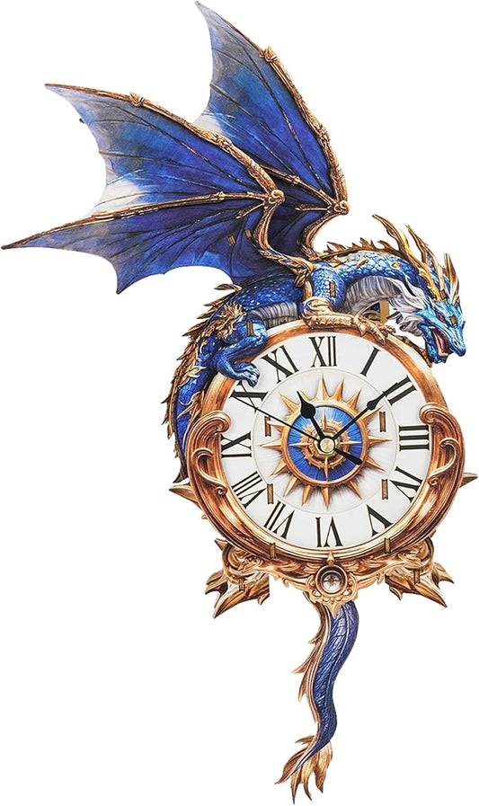 3D Wooden Puzzles for Adults – Blue Dragon Clock 3D Puzzles Art and Craft Kits, Unique Shape Wood Clock for Adults, Handmade Model Building Kit DIY Hobbies, Gifts for Family, Wall Art Home Decor