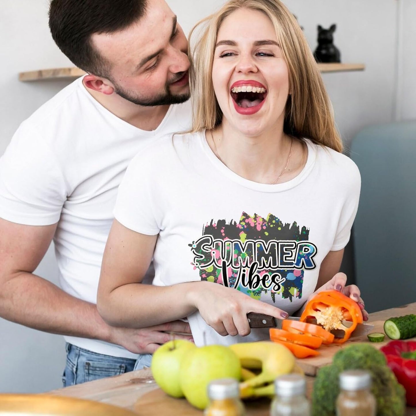 Tintnut Blue Splash HTV Transfer Vinyl - 6 Sheets 10"x12" Watercolor Patterned HTV Iron On Vinyl for T-Shirts & Hats