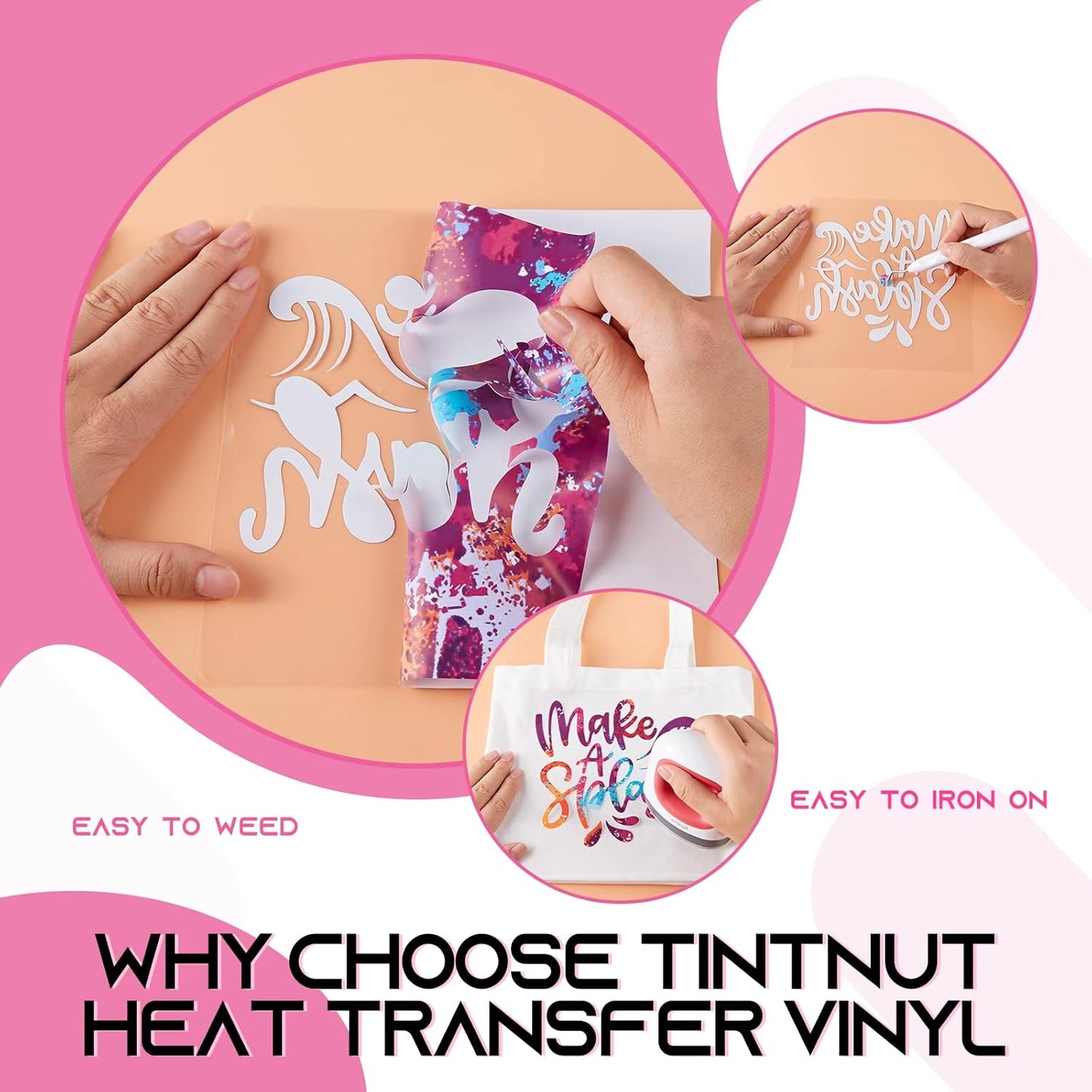 Tintnut Splash Heat Transfer Vinyl Roll - 12 Inch x 5ft Dark Red Watercolor Ink Patterned HTV Splatter Iron On Vinyl DIY T-Shirts Hats Clothes Canvas Bags