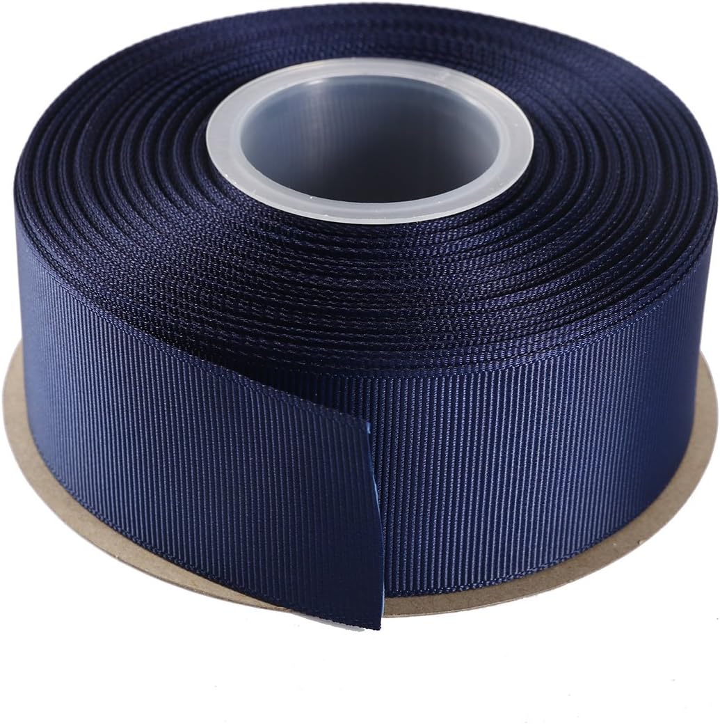 ITIsparkle 11/2" Inch Grosgrain Ribbon 25 Yards-Roll Set for Gift Wrapping Cake Decoration Party Favor Hair Braids Hair Bow Baby Shower Decoration Floral Arrangement Craft Supplies, Navy Ribbon