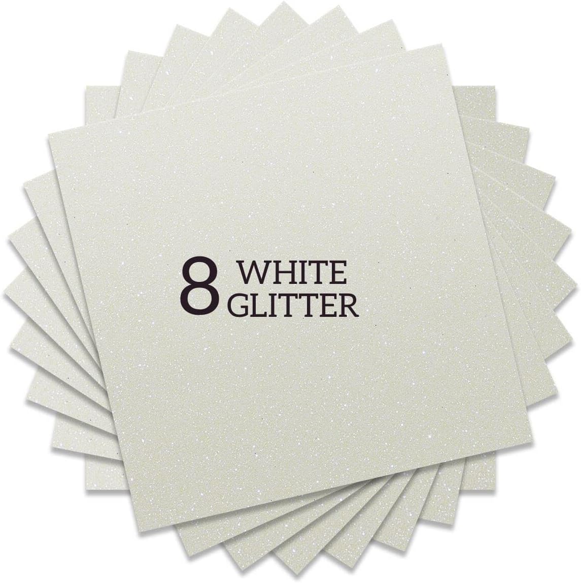 Rainbow White Glitter HTV Heat Transfer Vinyl Bundle 8 Sheets-12 x12 Iron on for DIY Shirts Gifts