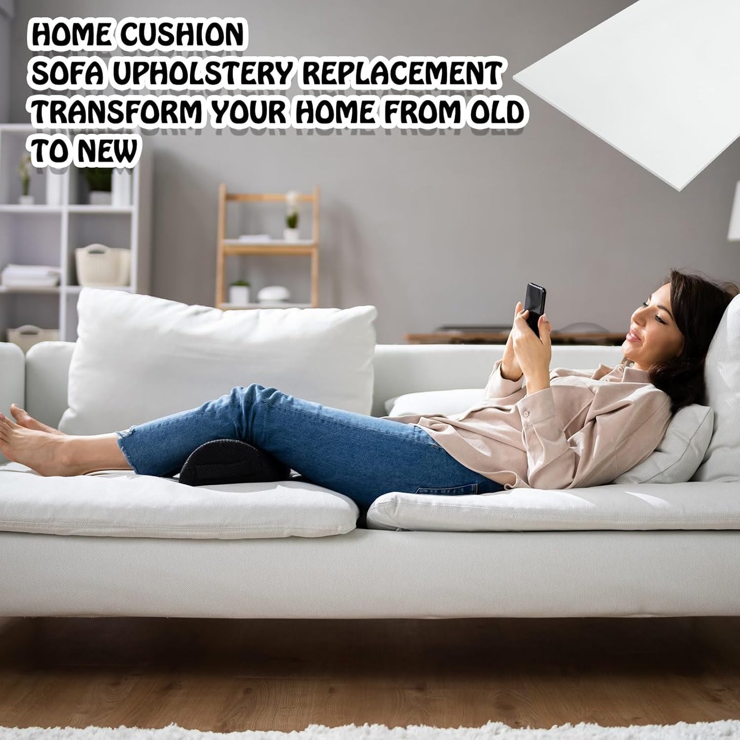 Amylove Polyurethane Foam 24" x 72" High Density Cushion Upholstery Foam Sheet for Seat Replacement DIY Projects Chairs Headboards Sofas Home(1/4" X 24" X 72",White)