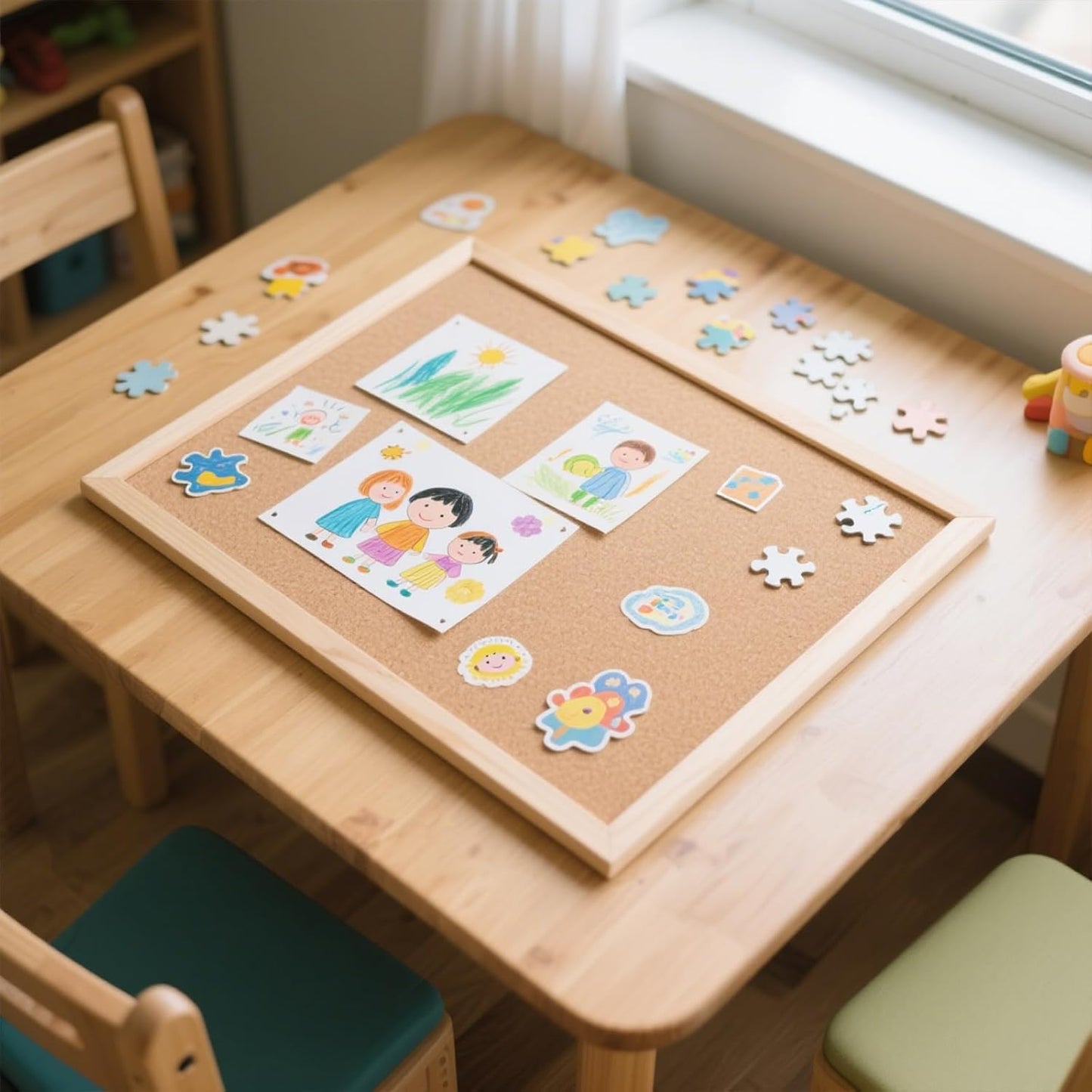 300Pcs Puzzle Frame with Wall Hook - Dual-Use Board for Tabletop Jigsaw & Art Display, Wooden Organizer Table for Adults & Home Decor(23.6"x15.7")