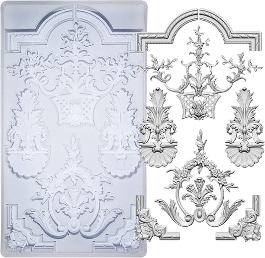 Art Mold for Polyclay Air Dry Clay Plaster, Medallion Frame