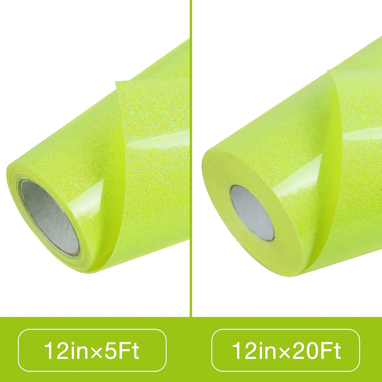 TORC Yellow Glitter HTV Heat Transfer Vinyl Large Roll 12 inch x 20 ft Sparkly Iron on Vinyl for T Shirts Crafts